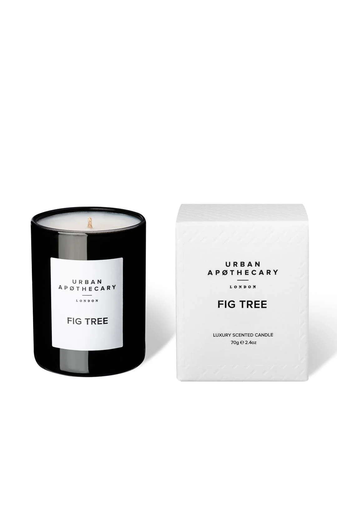 BLACK GLASS CANDLE 70G Fig Tree