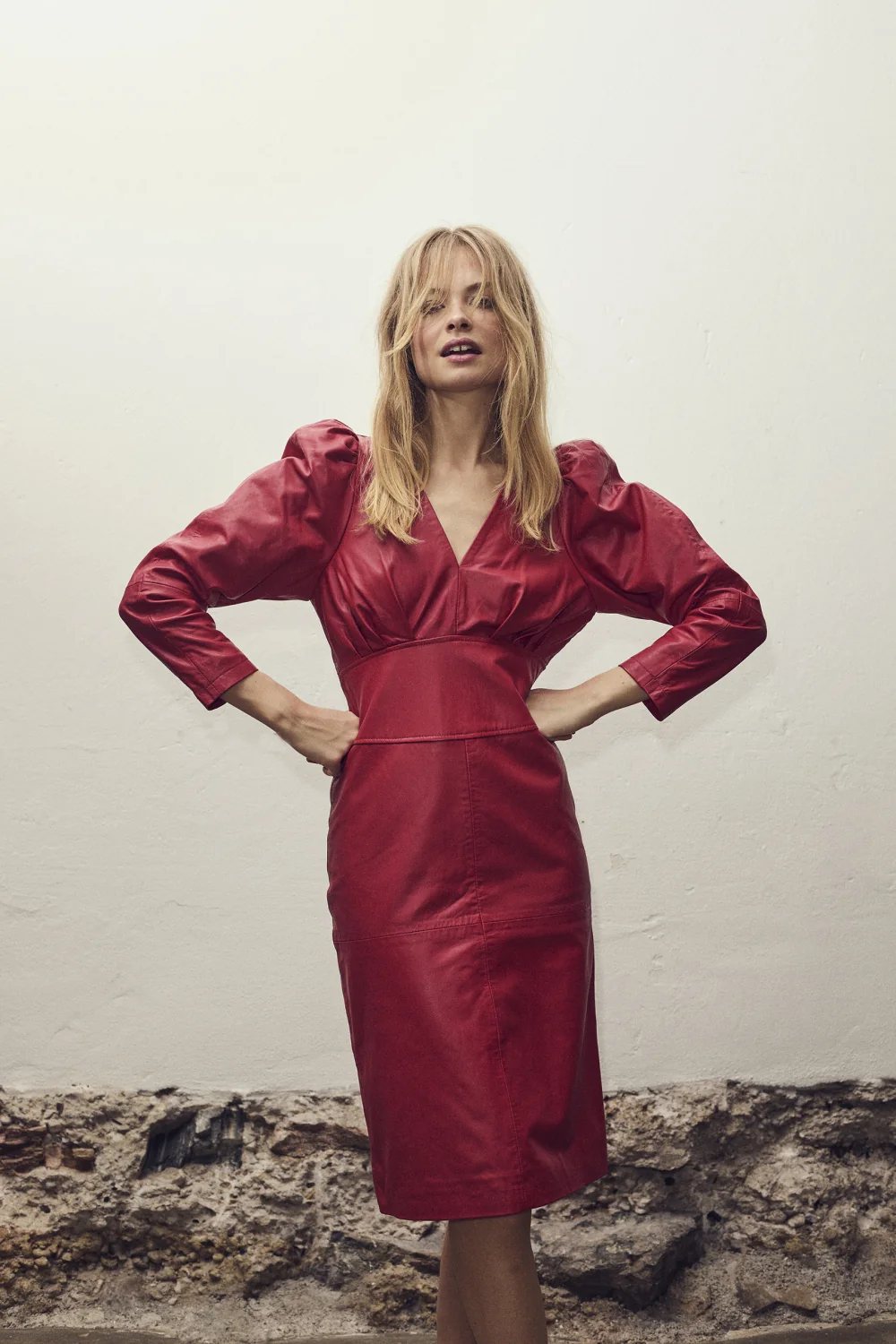 PhoebeCC DRAPE PUFF DRESS Flame - Image 4