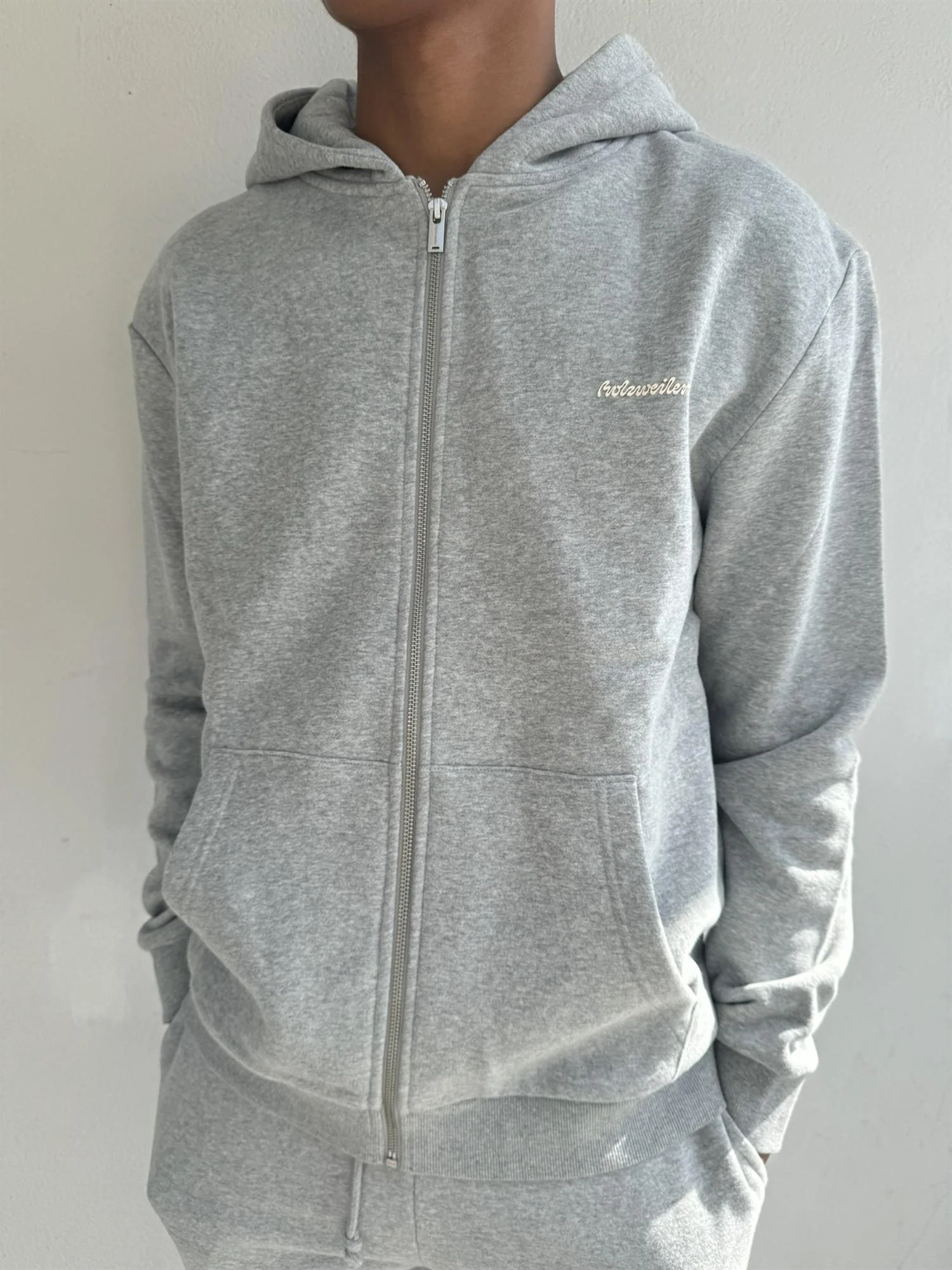 M Regular Zip Hoodie Grey Mix