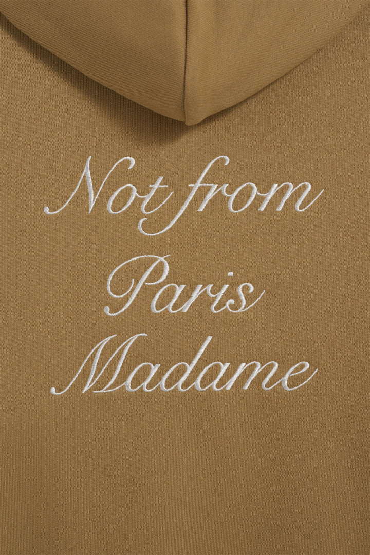 Le Hoodie Slogan Calligraphy Ice Brown - Image 3