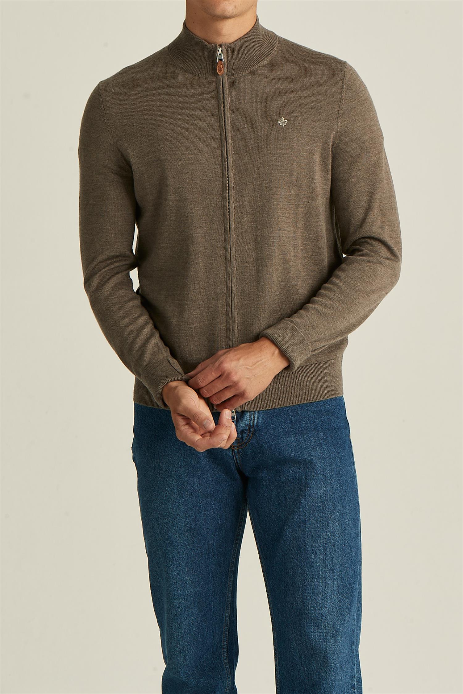 MERINO ZIP CARDIGAN Brown - Image 2