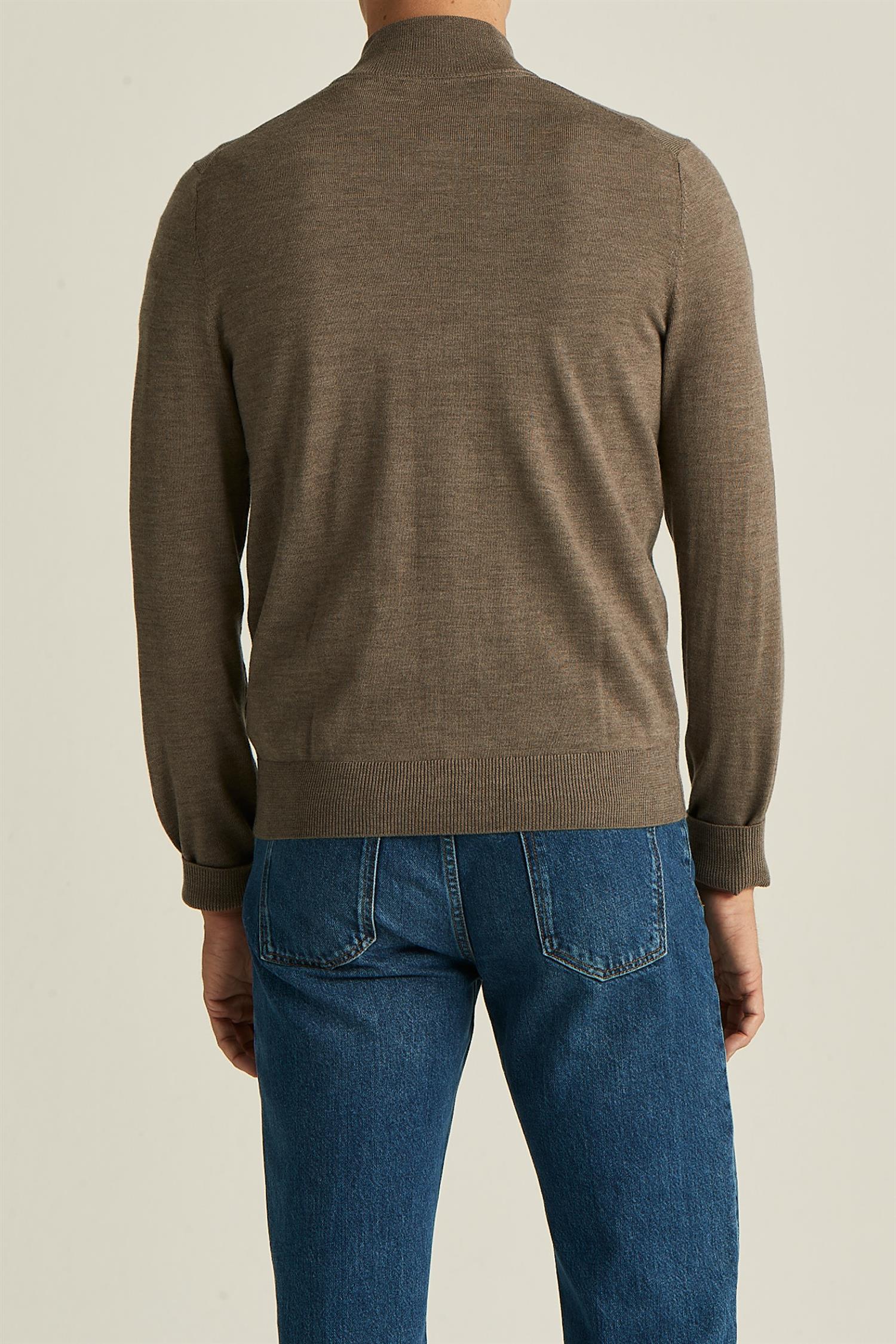 MERINO ZIP CARDIGAN Brown - Image 3
