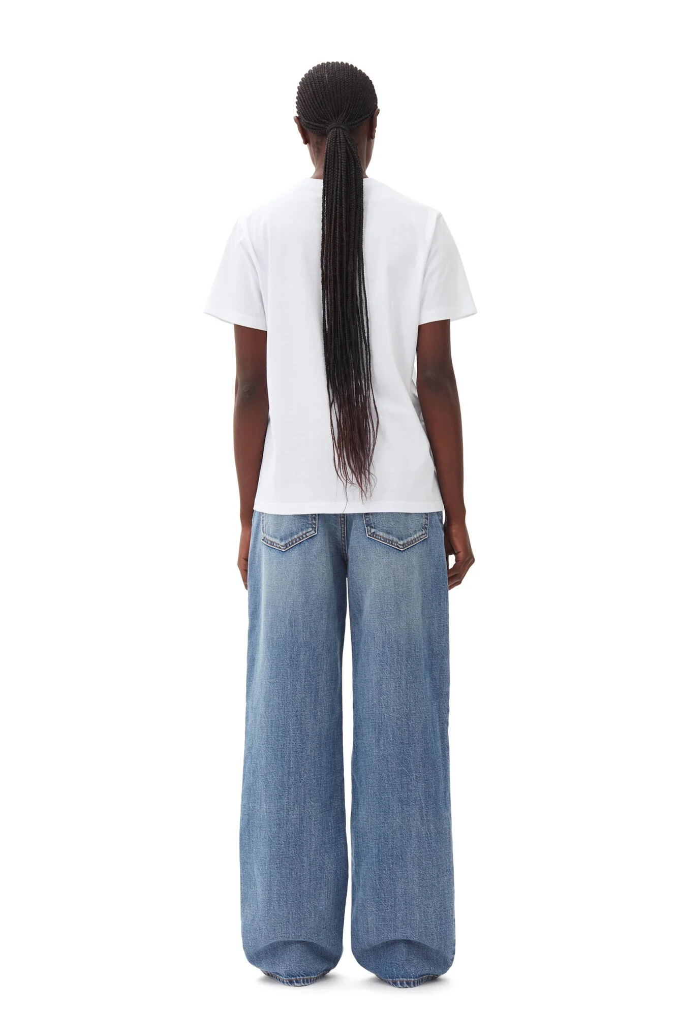 Basic Jersey Cherry Relaxed T-shirt  Bright White - Image 3