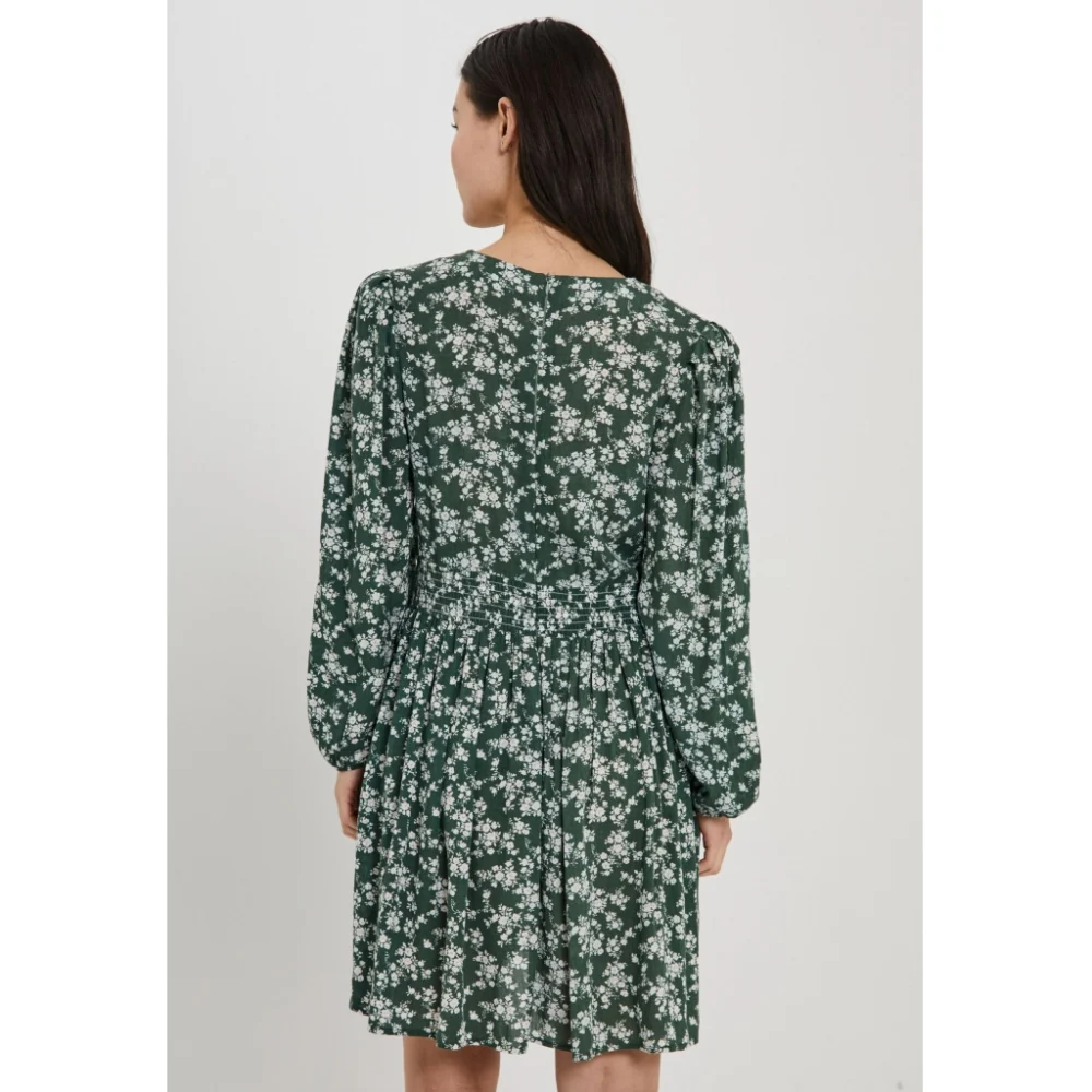NO - Sabby v-neck dress  Green Aop - Image 2