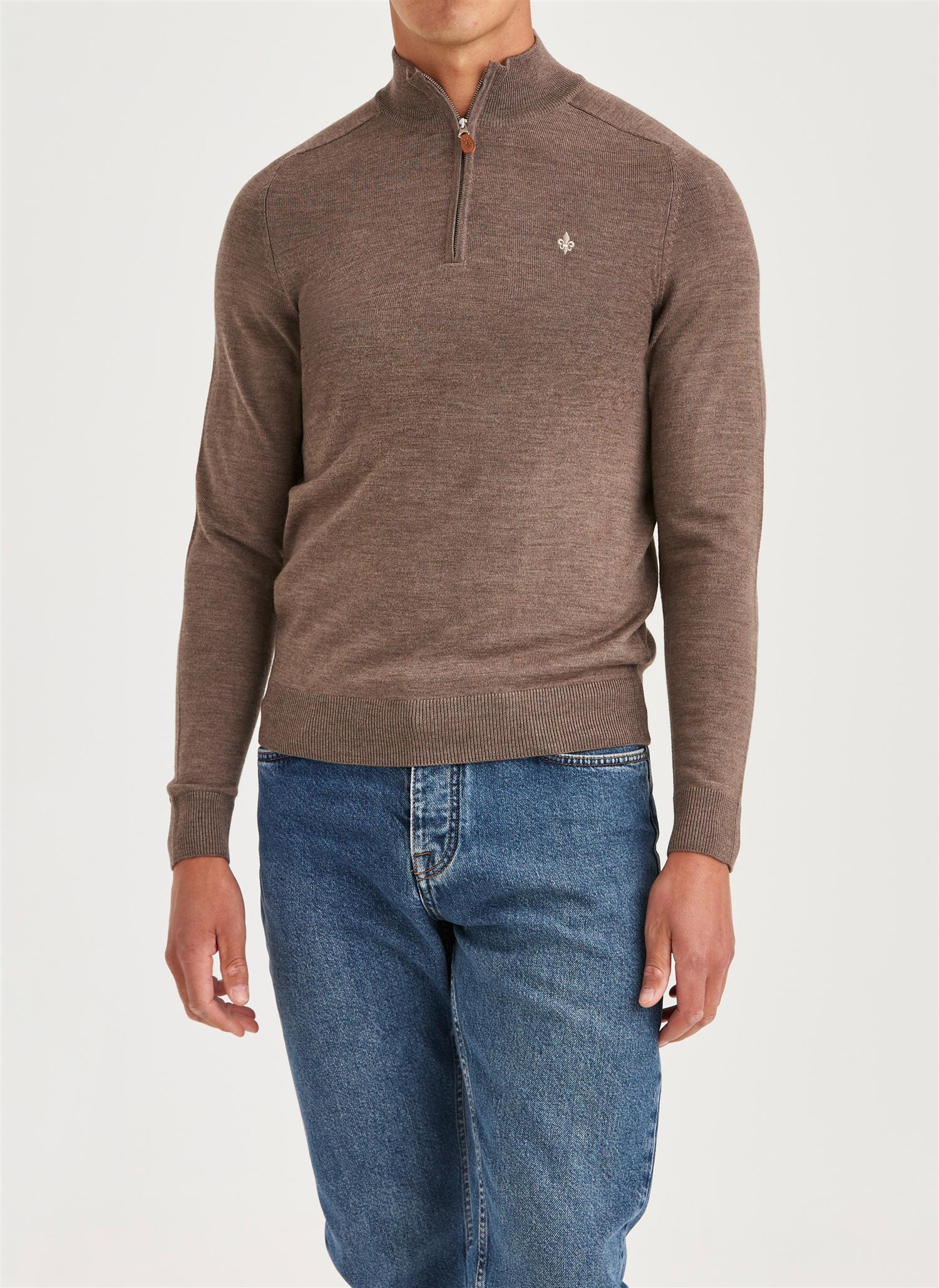Merino John Zip Brown