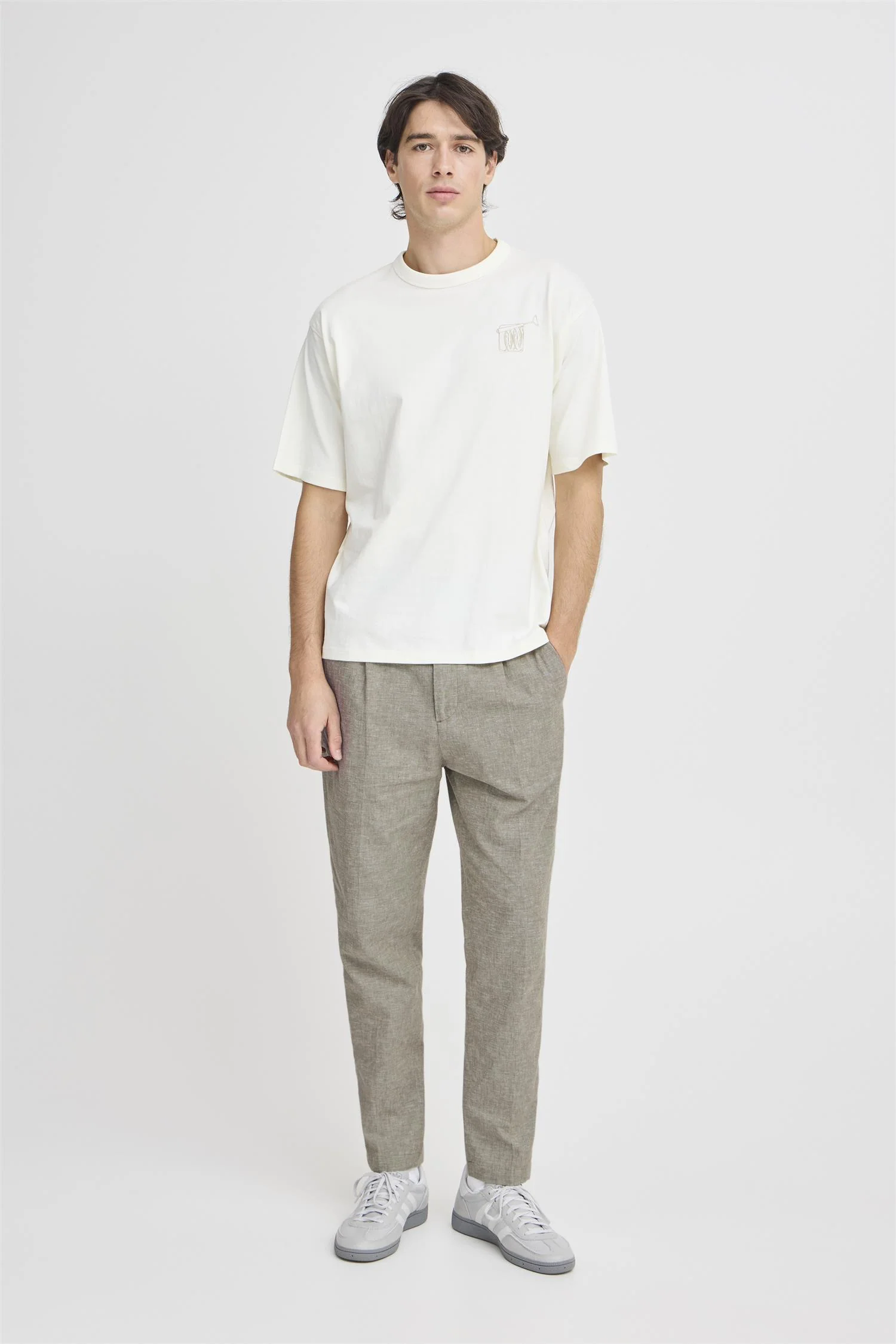 MARC 0144 linen mix pants Mermaid Melange - Image 5
