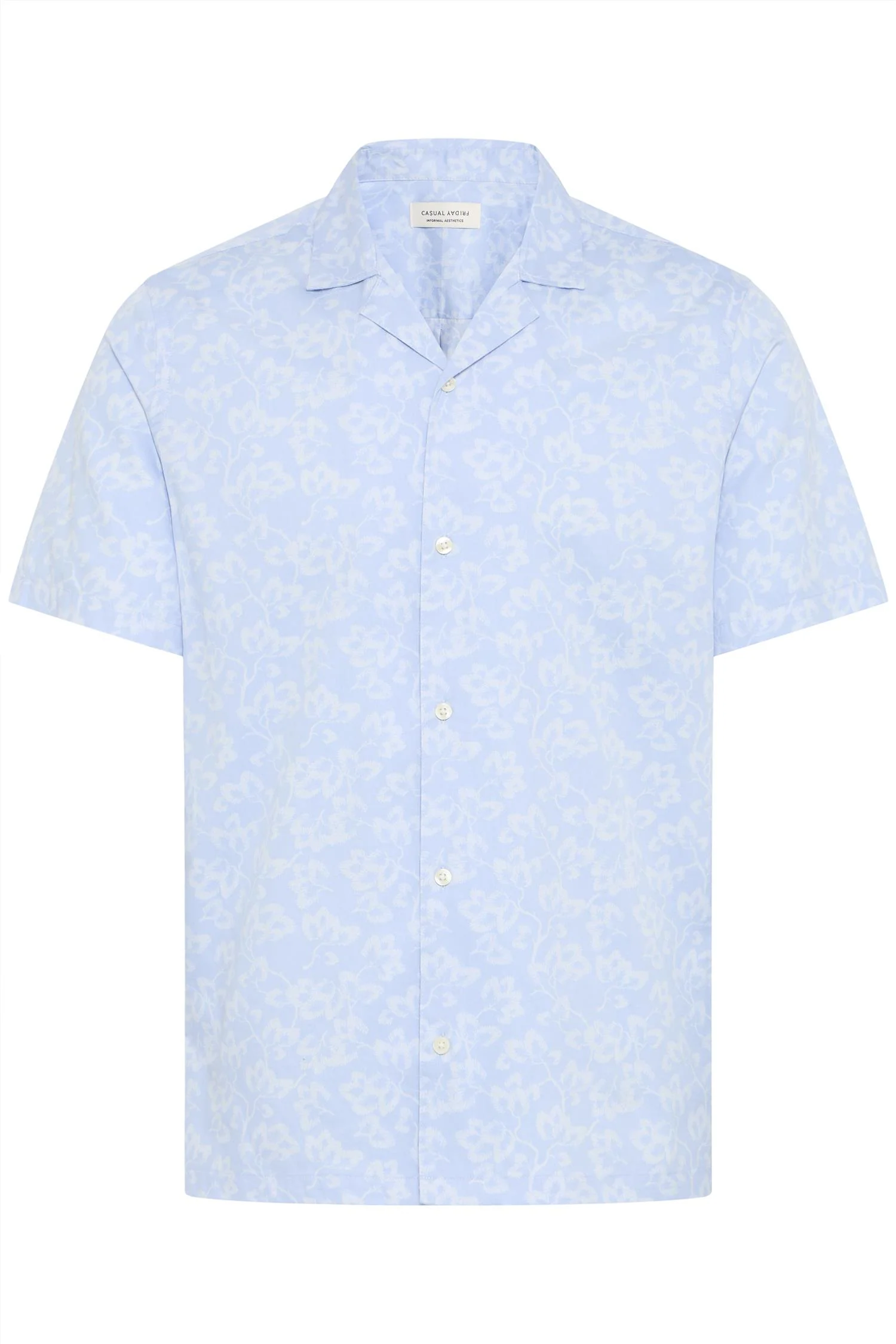 WALKER SS RC floral printed shirt  Chambray Blue