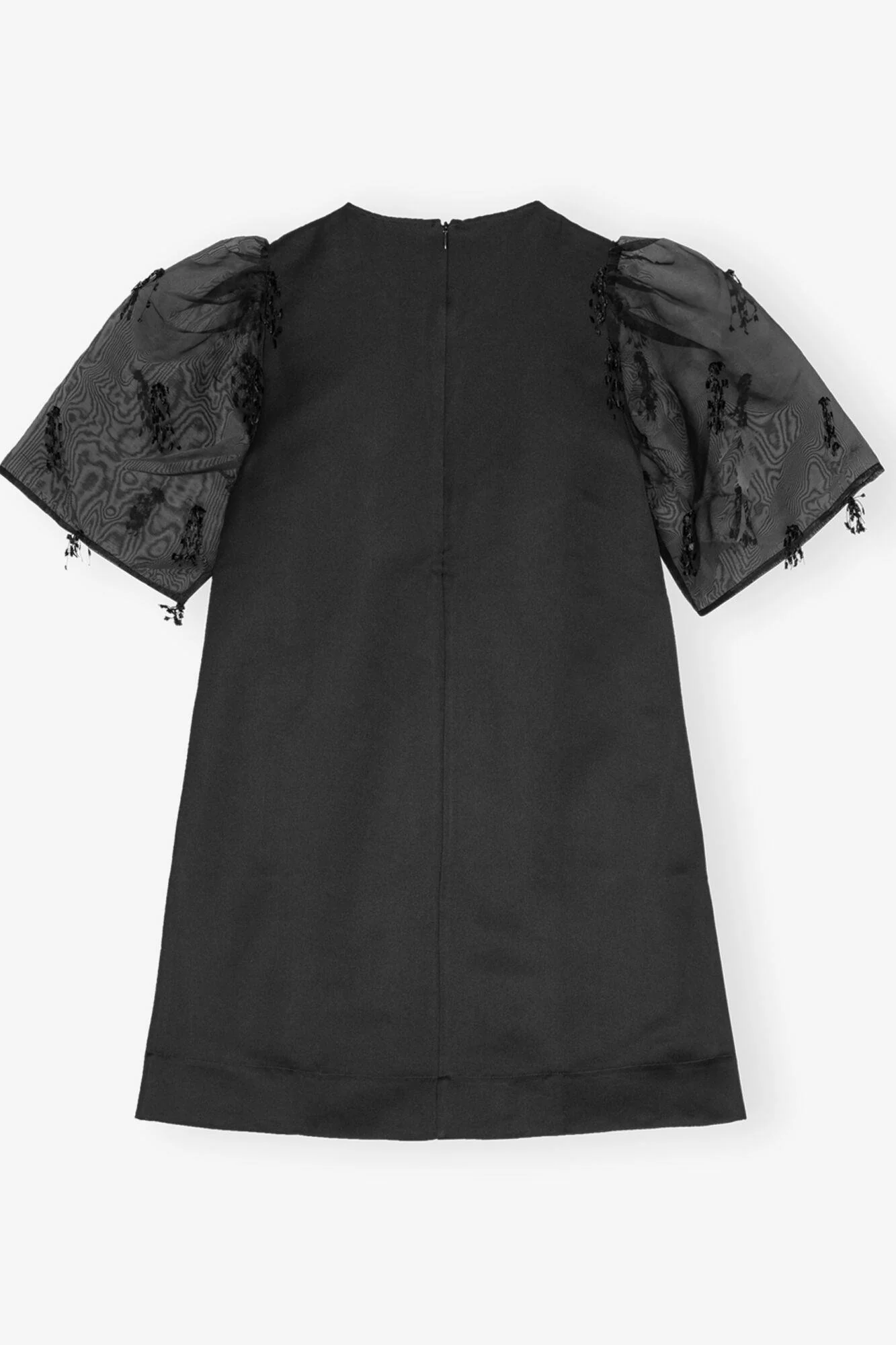 Fringed Organza Mini Dress Black - Image 3