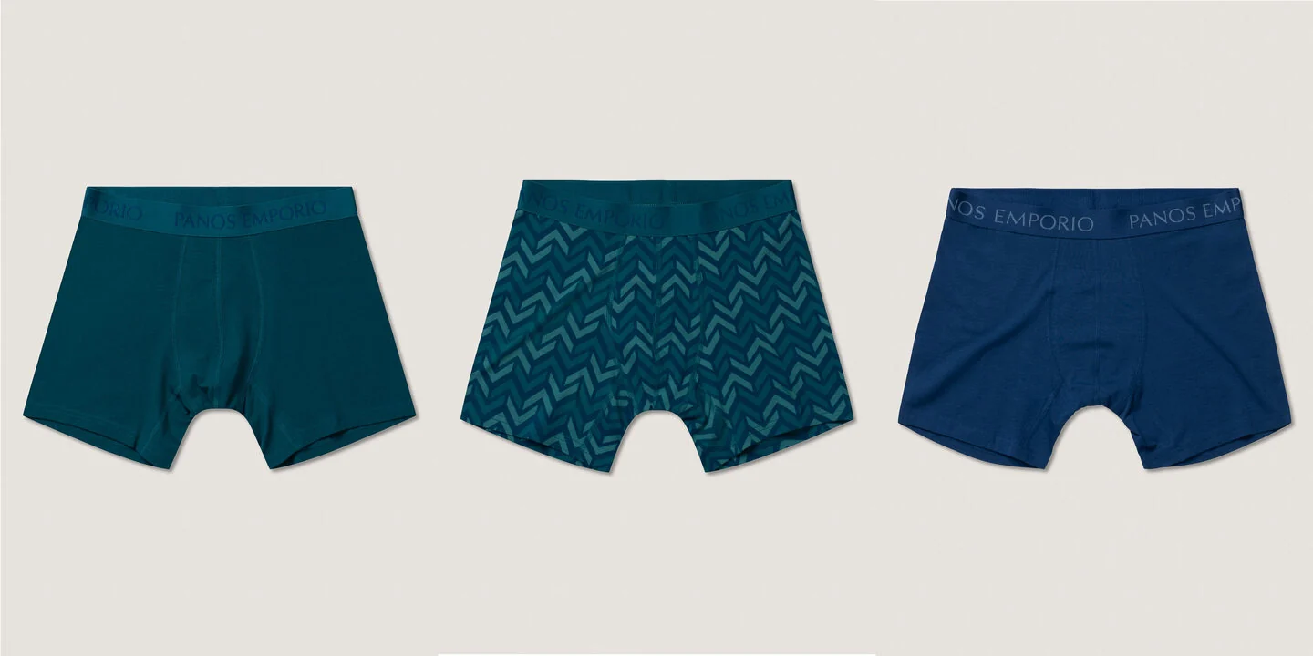 3PK BASE BAMBOO BOXER Deep Teal/Chevron/Poseidon