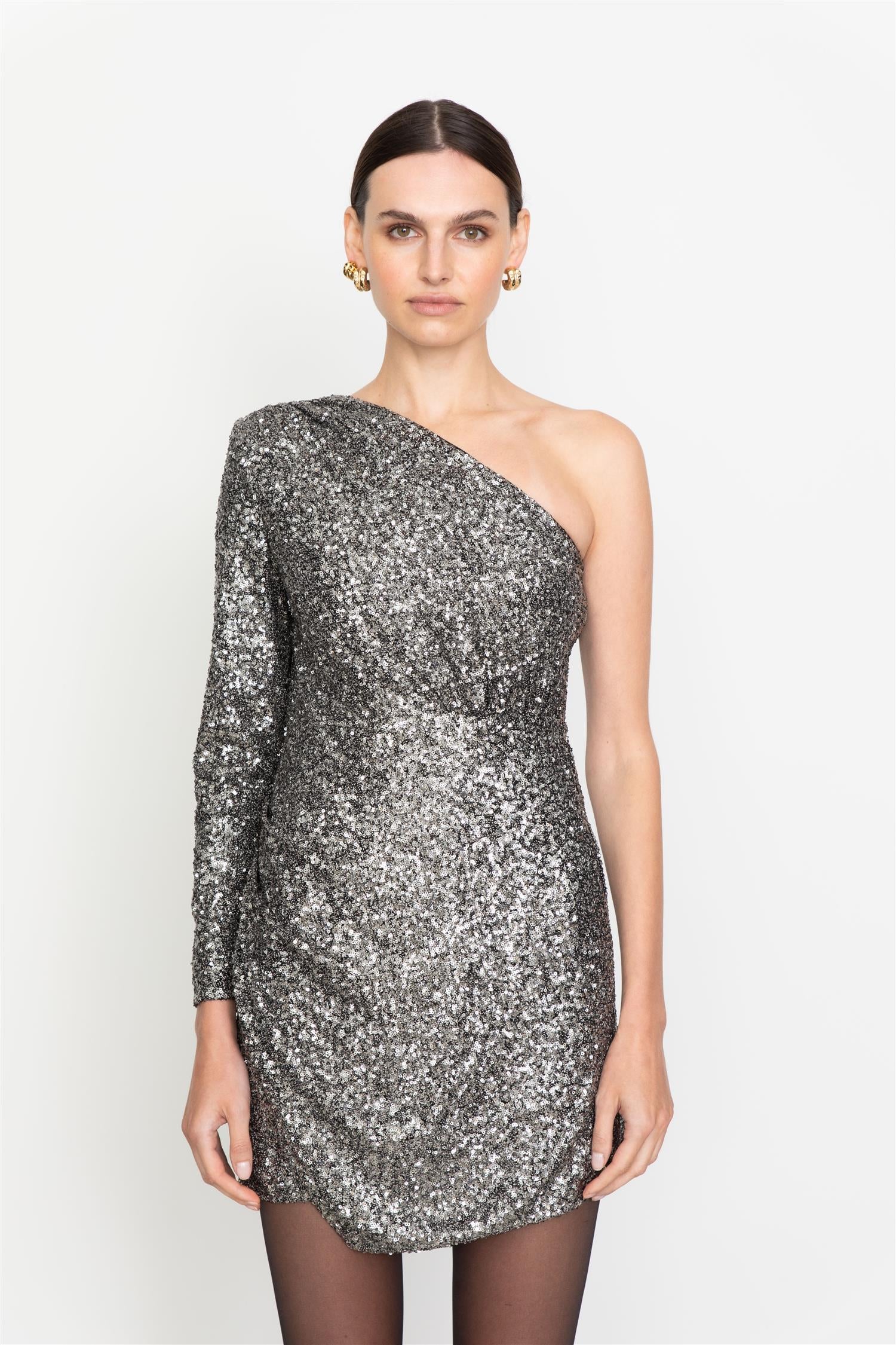Venus Sequin Dress  Silver - Image 3
