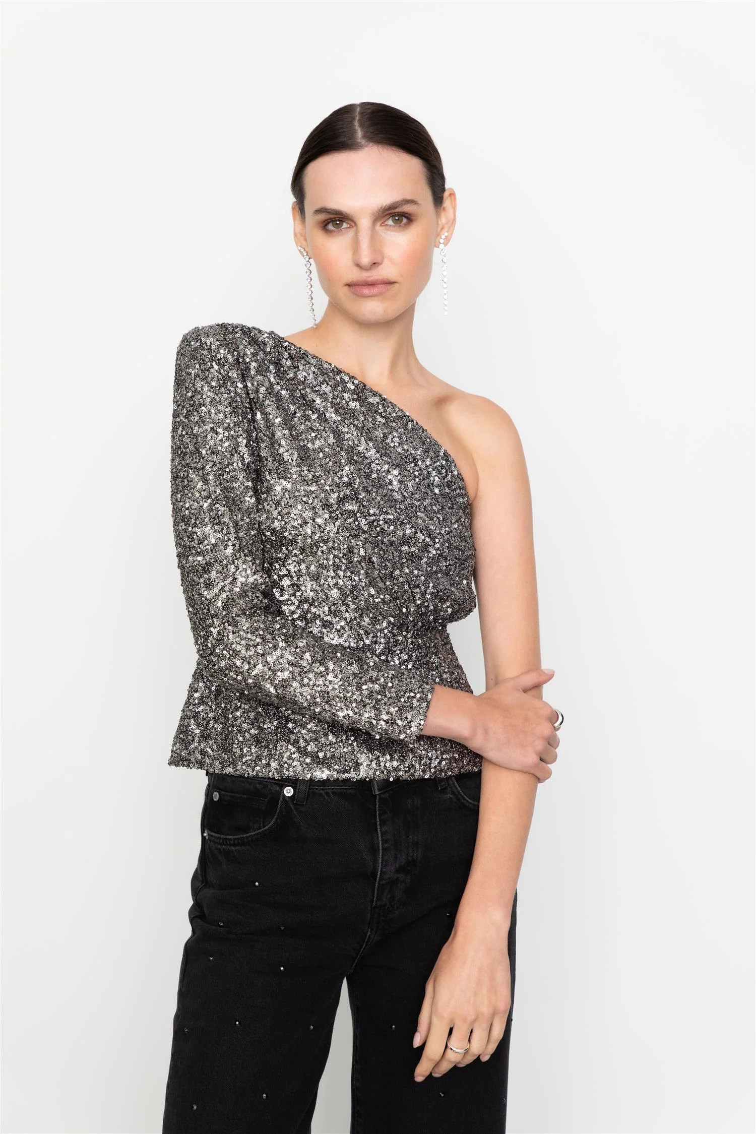 Libra Sequin Top Silver - Image 2