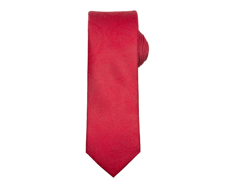 Santi Silkeslips 7,0cm paisley X-Mas  Rød