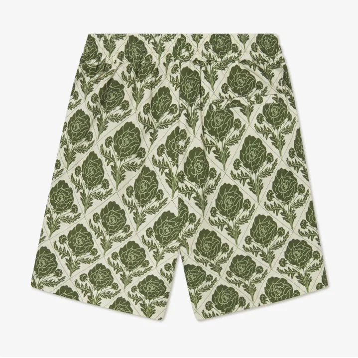 Lesley Flower Tile AOP Shorts Vintage Green/Ivory - Image 2