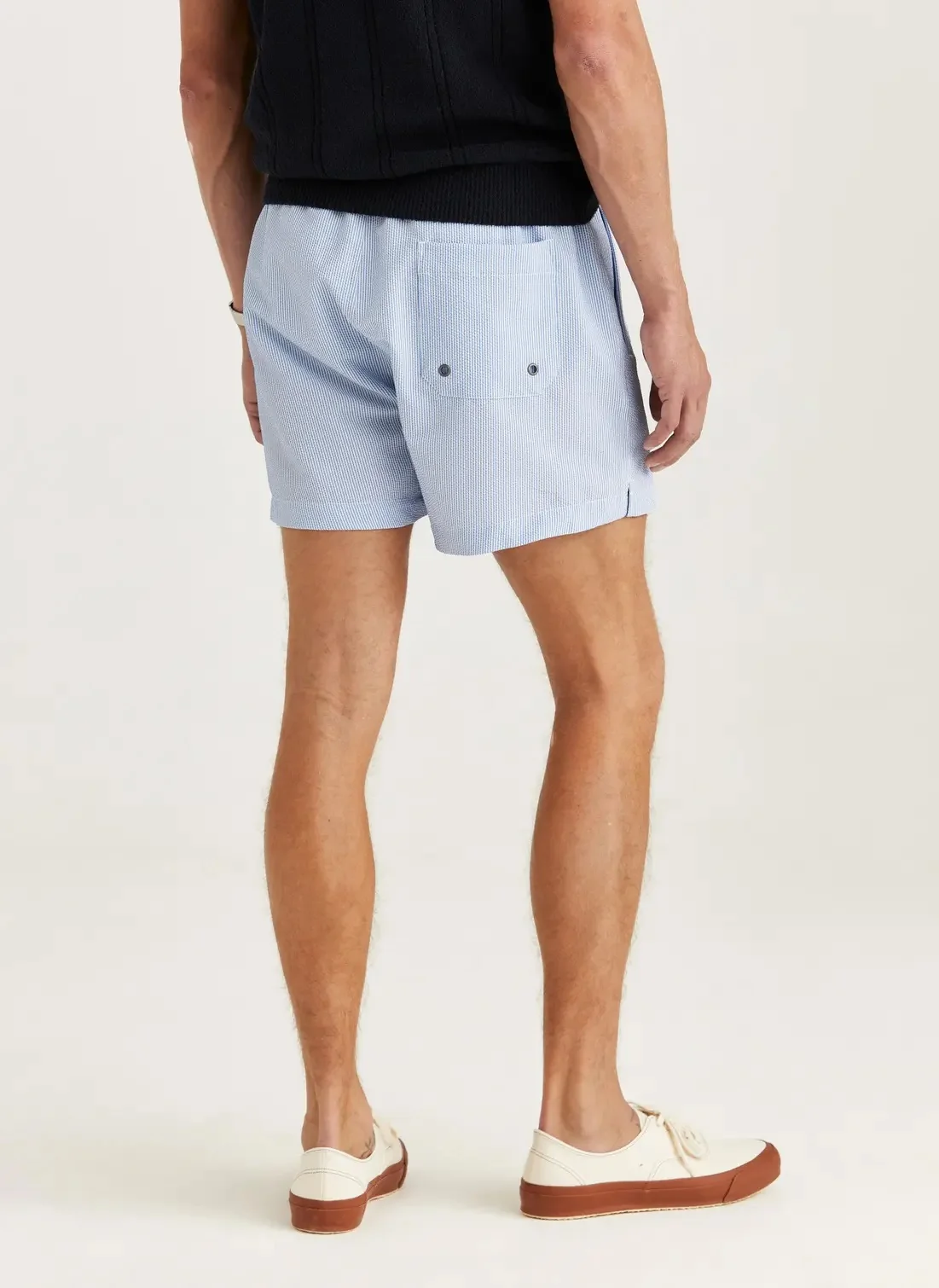 Morris Seersucker Bathing Trunks Light Blue - Image 2
