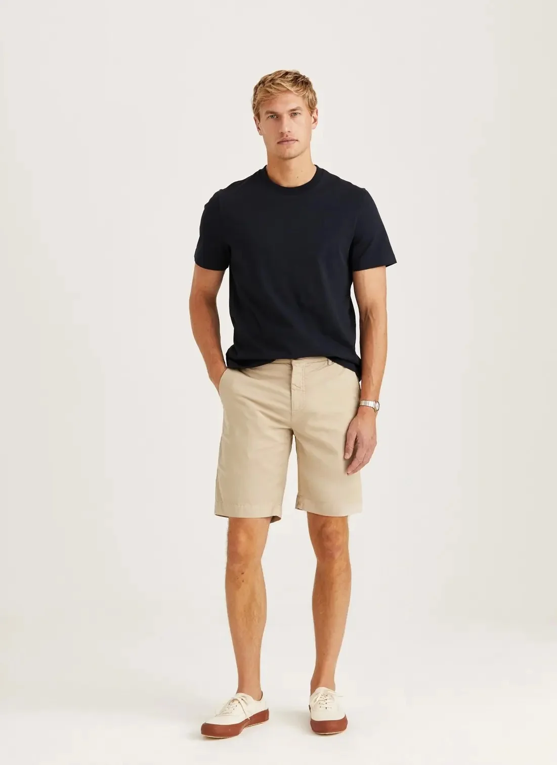 Jeffrey Summer Chino Shorts 10" Khaki - Image 4