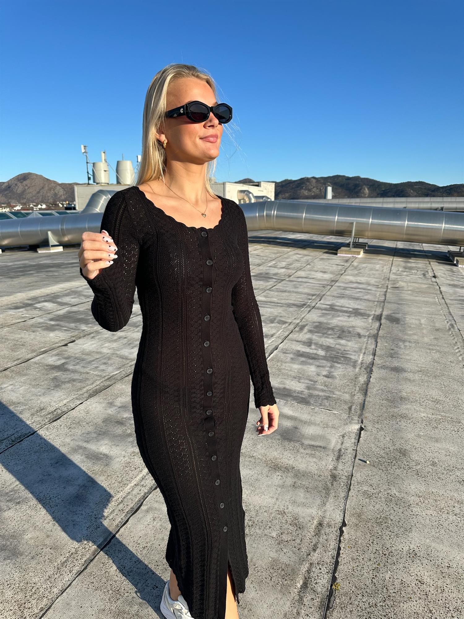 Kelp Crochet Dress Black - Image 5