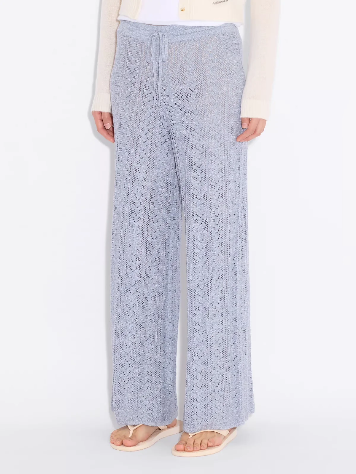Kelp Crochet Trousers Blue Mix - Image 3