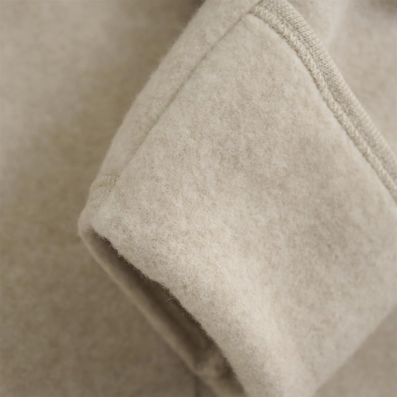 Pram Suit Ears Cot. Fleece Camel Melange - Image 3