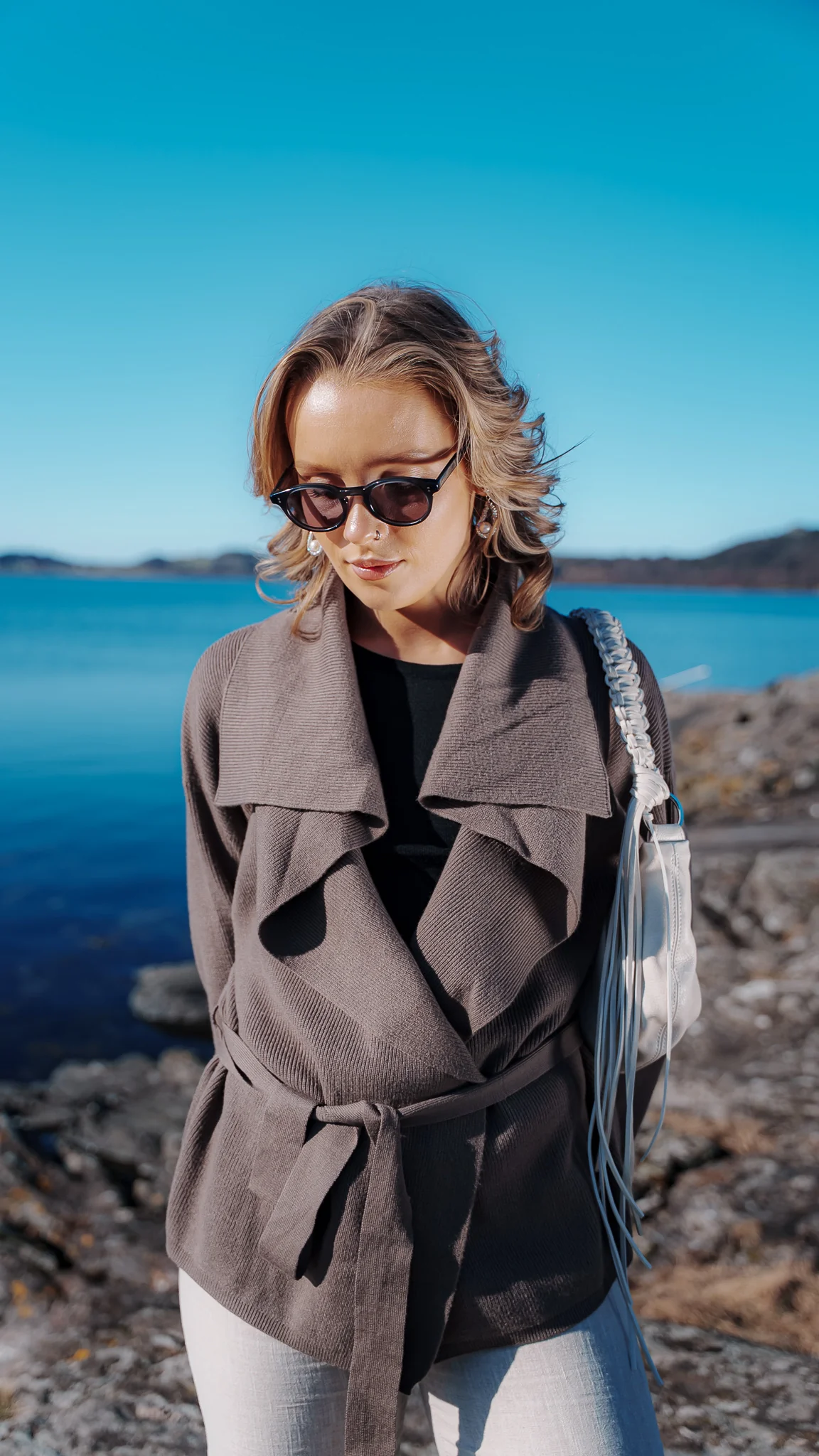 SERGE CARDIGAN Taupe