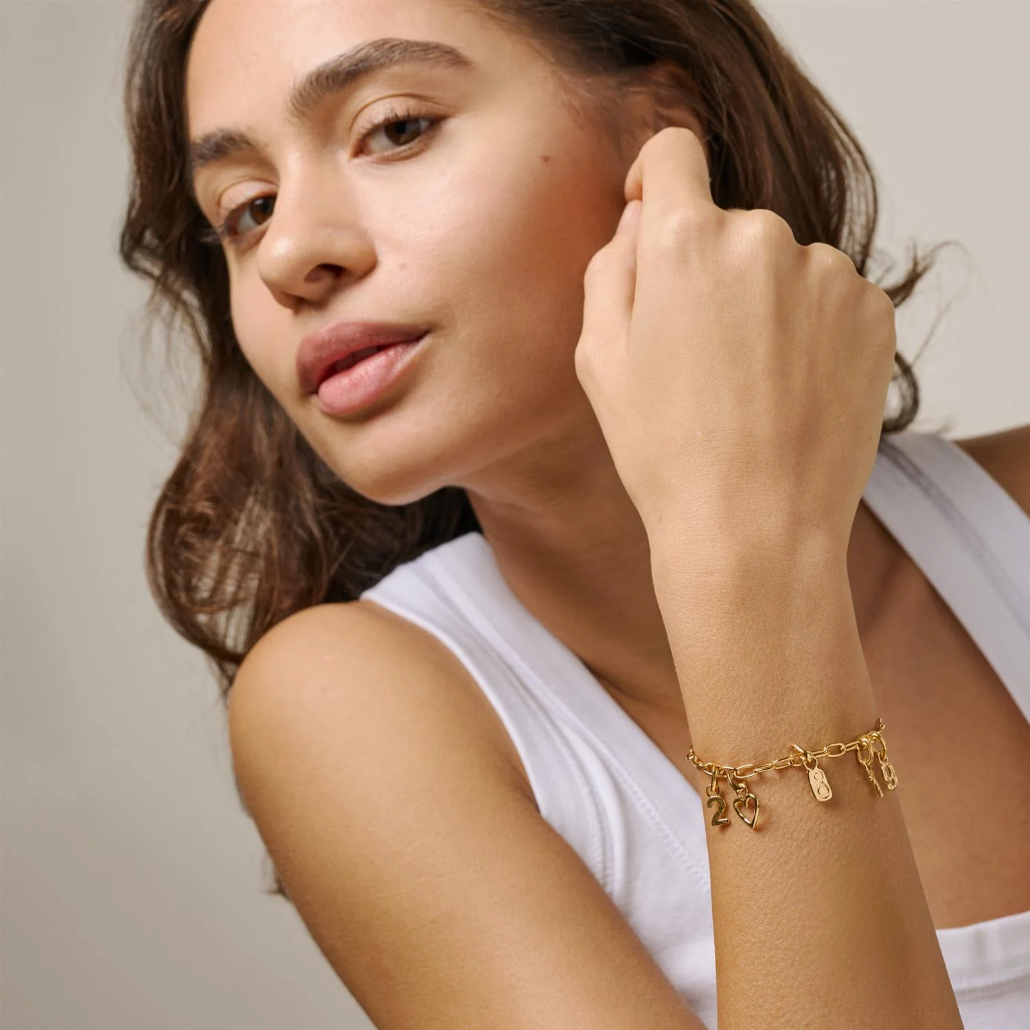 Bracelet, Medium Charm 925S/Gp - Image 4