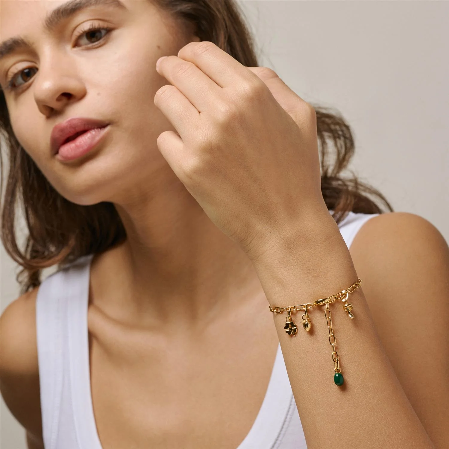 Bracelet, Medium Charm 925S/Gp - Image 5