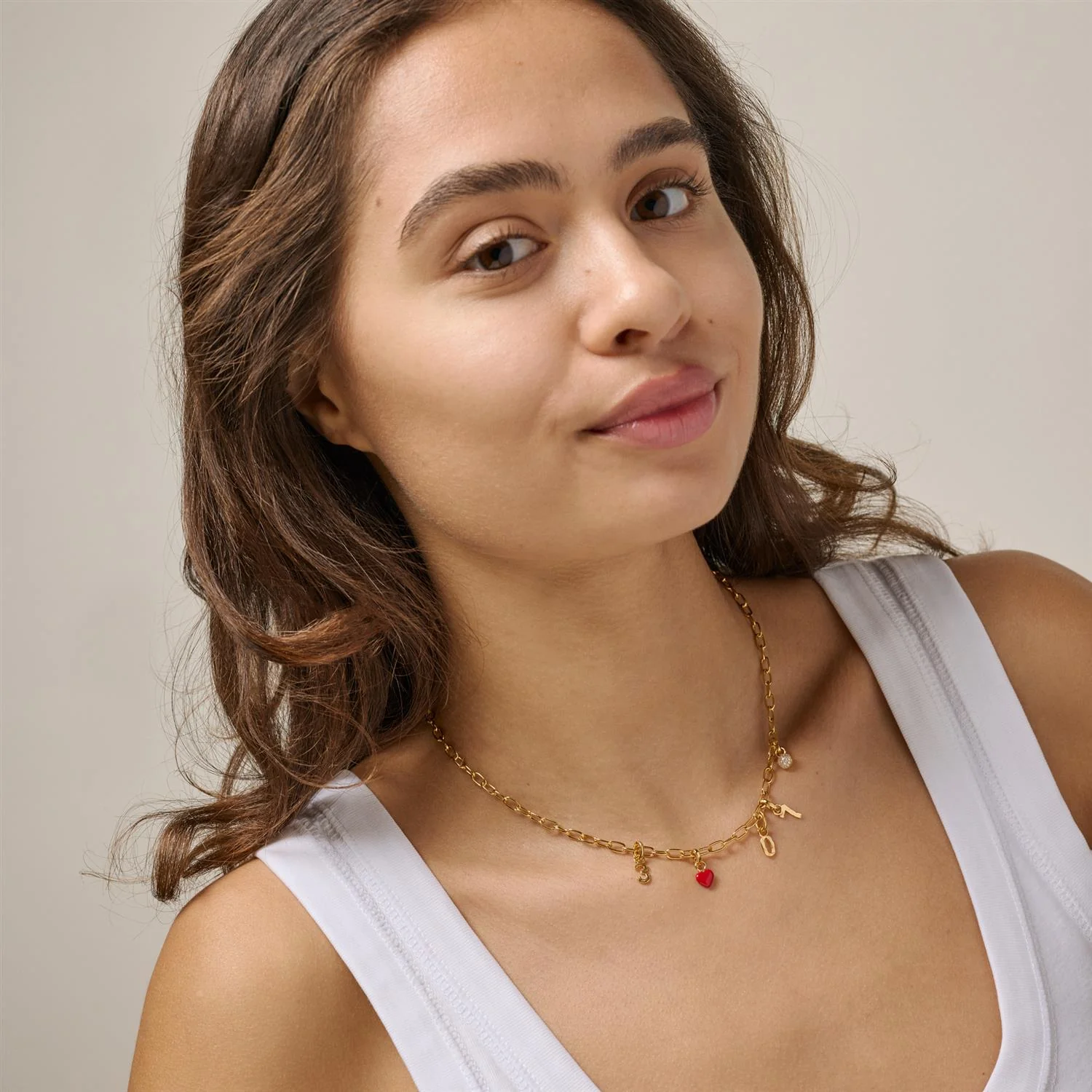 Necklace, Medium Charm  925S/Gp - Image 3