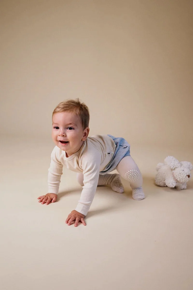 Crawling Tights - Merino Wool  Snow Flake - Image 3