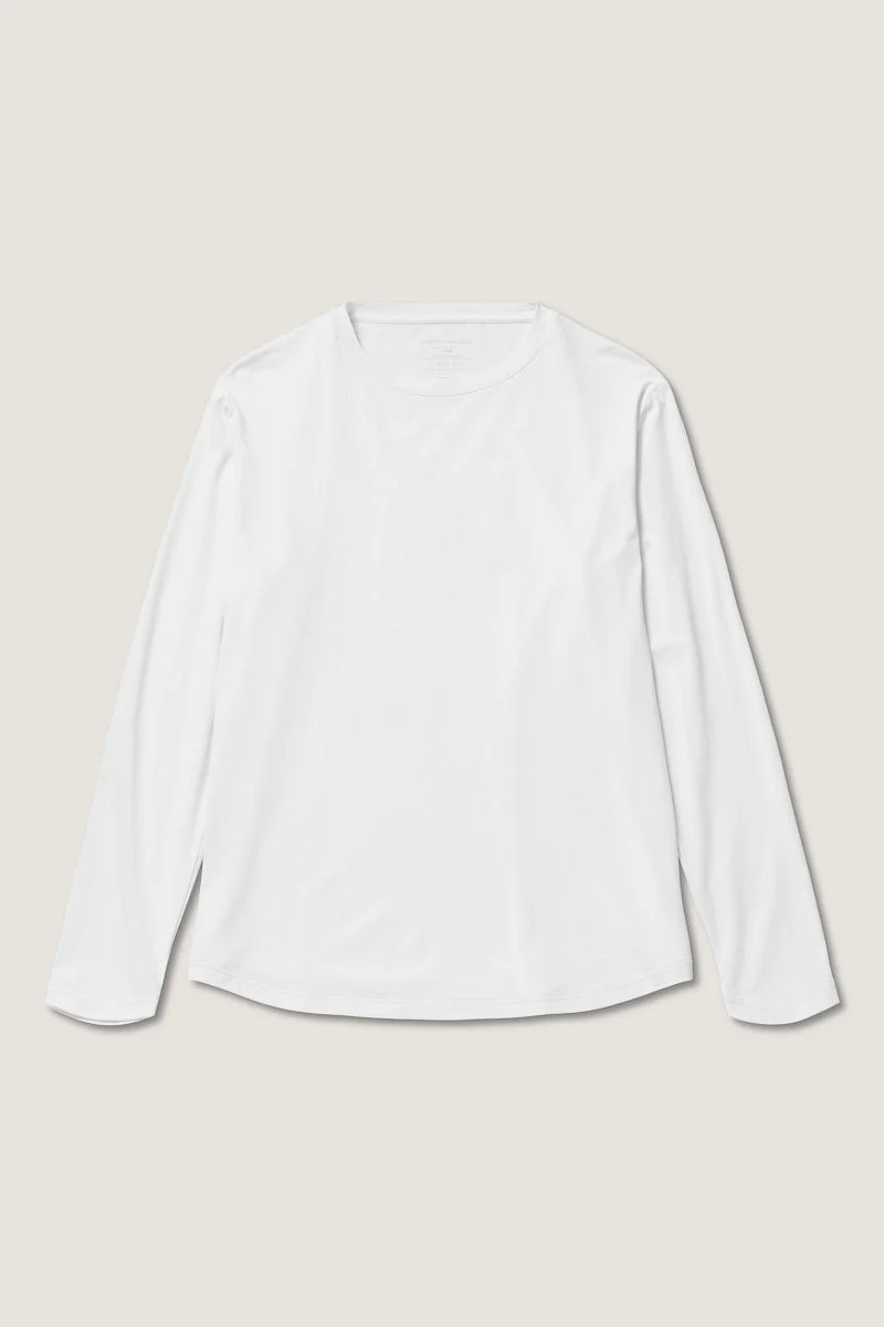 BAMBOO/C CREW LS  White