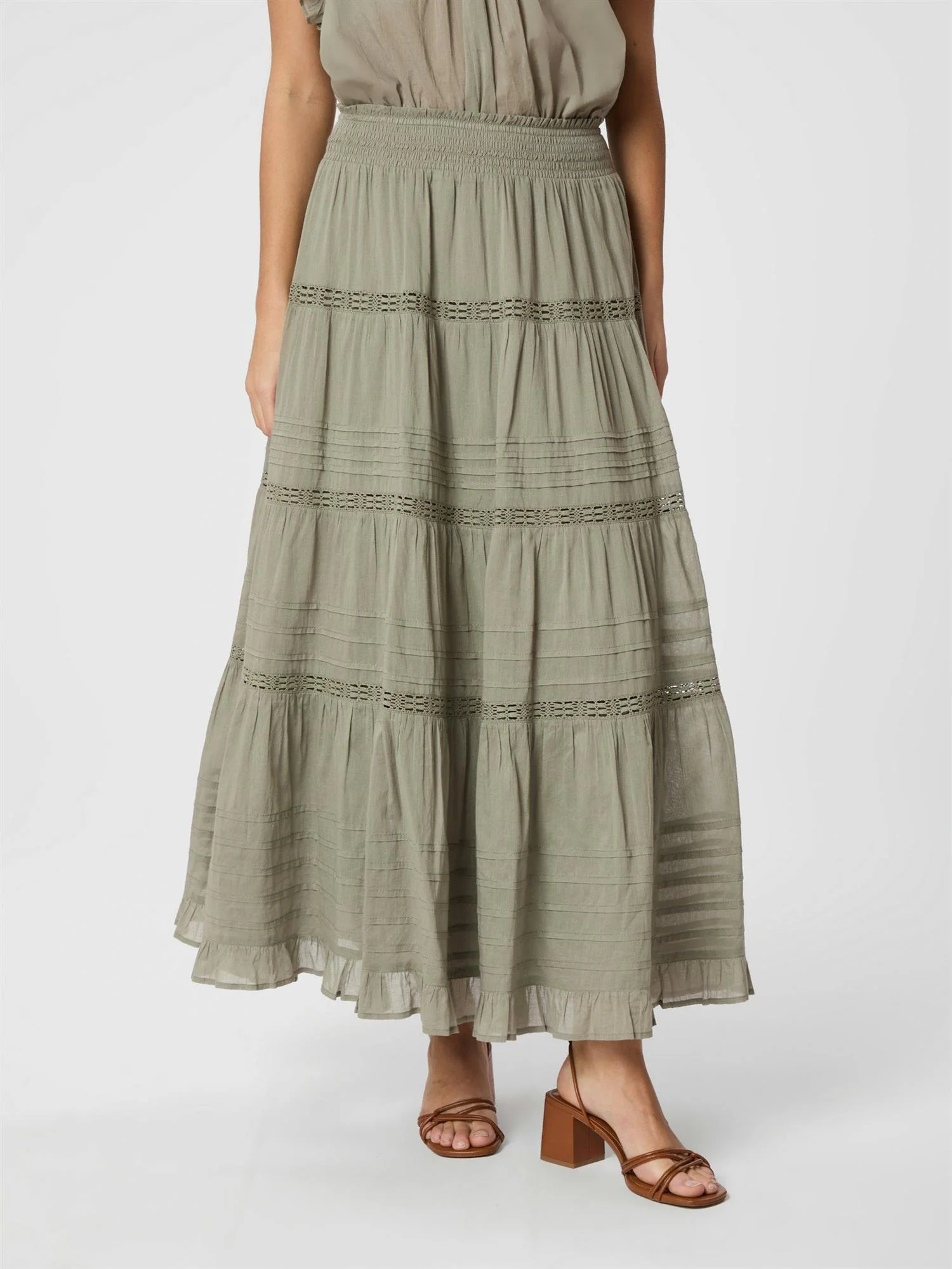 Felicia S Voile Skirt  Smoke Green