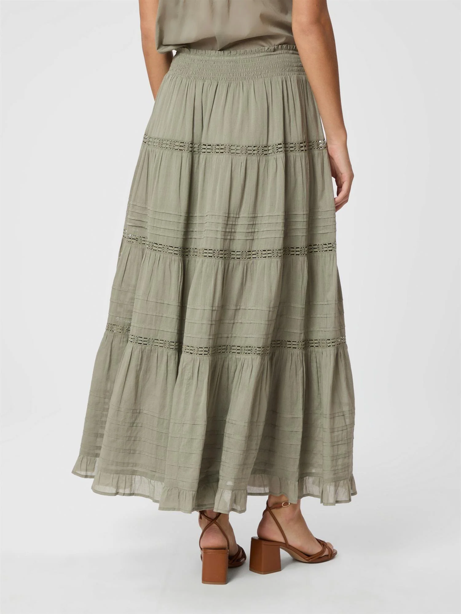 Felicia S Voile Skirt  Smoke Green - Image 2