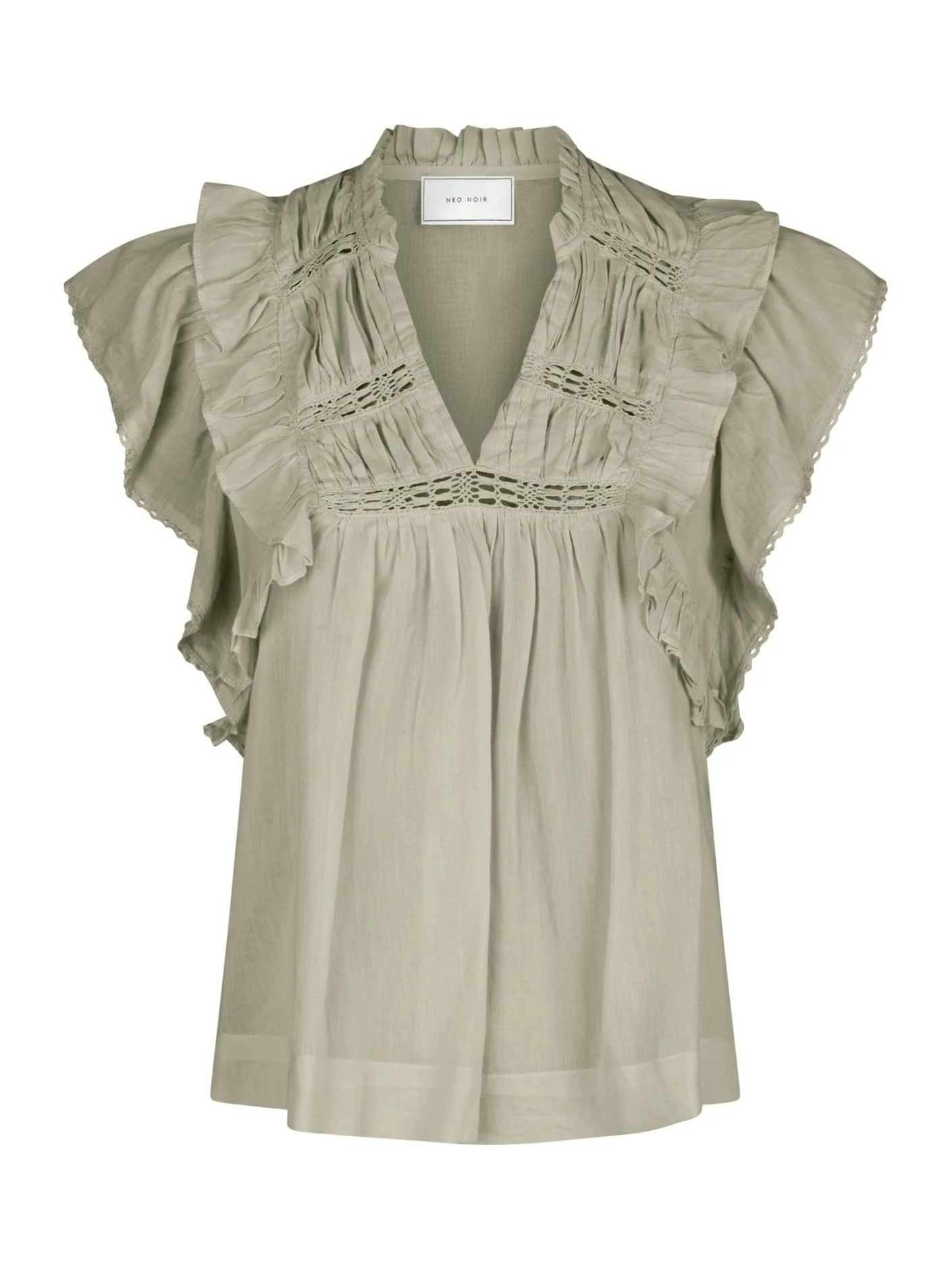 Jayla S Voile Top Smoke Green
