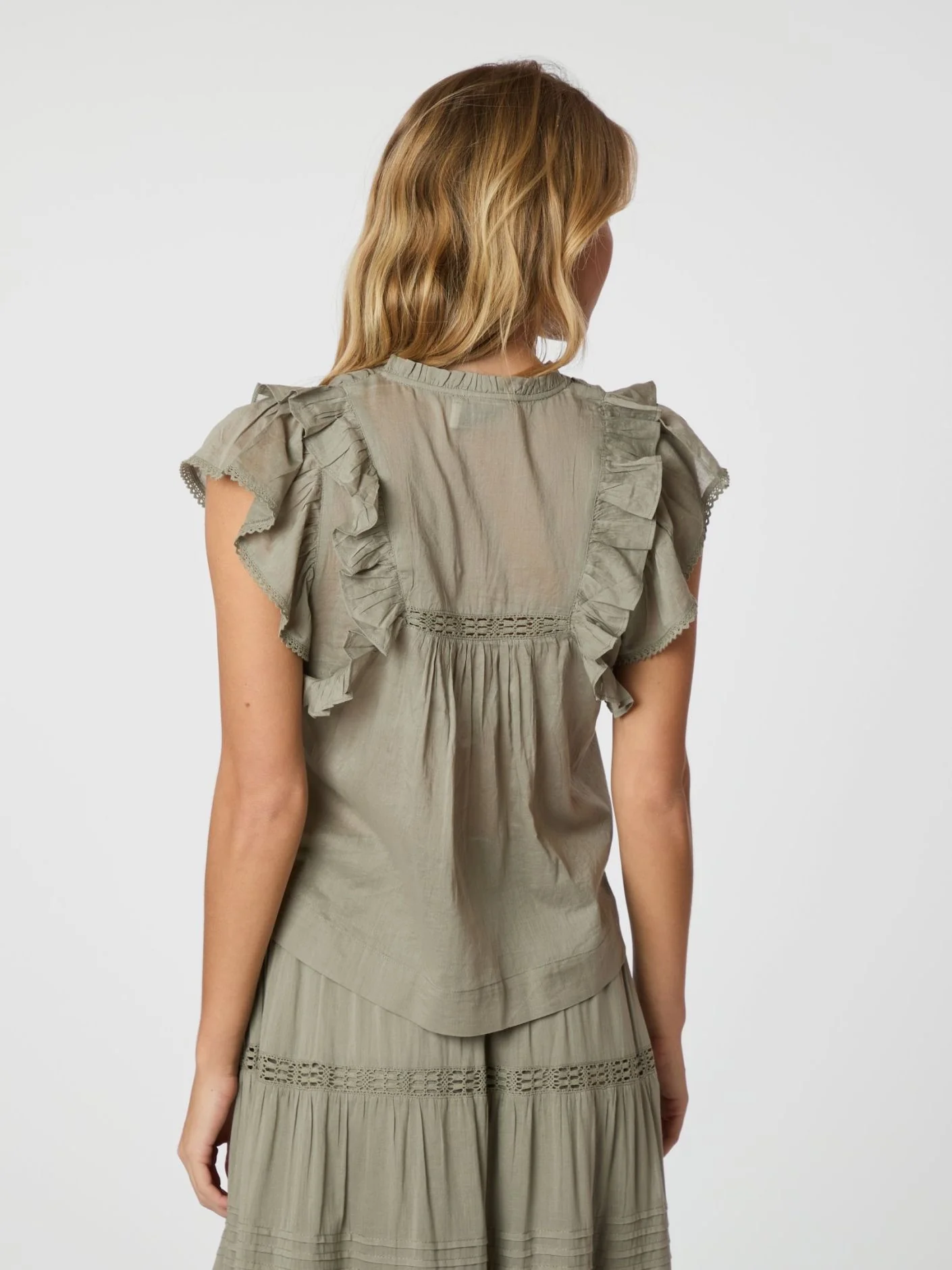 Jayla S Voile Top Smoke Green - Image 4