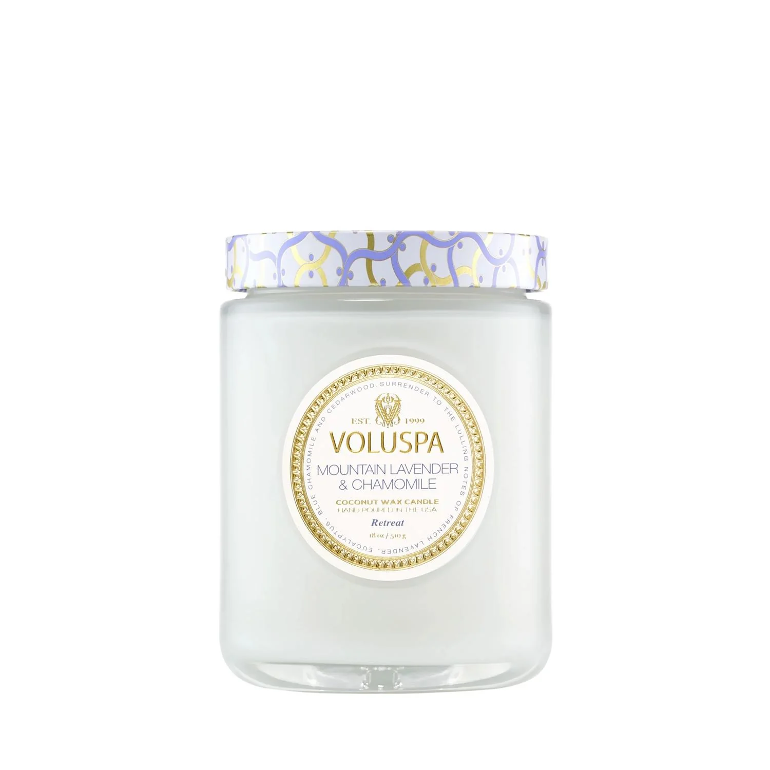 Large Jar Maison Candle, 100 tim 455g Mountain Lavender & Chamomile