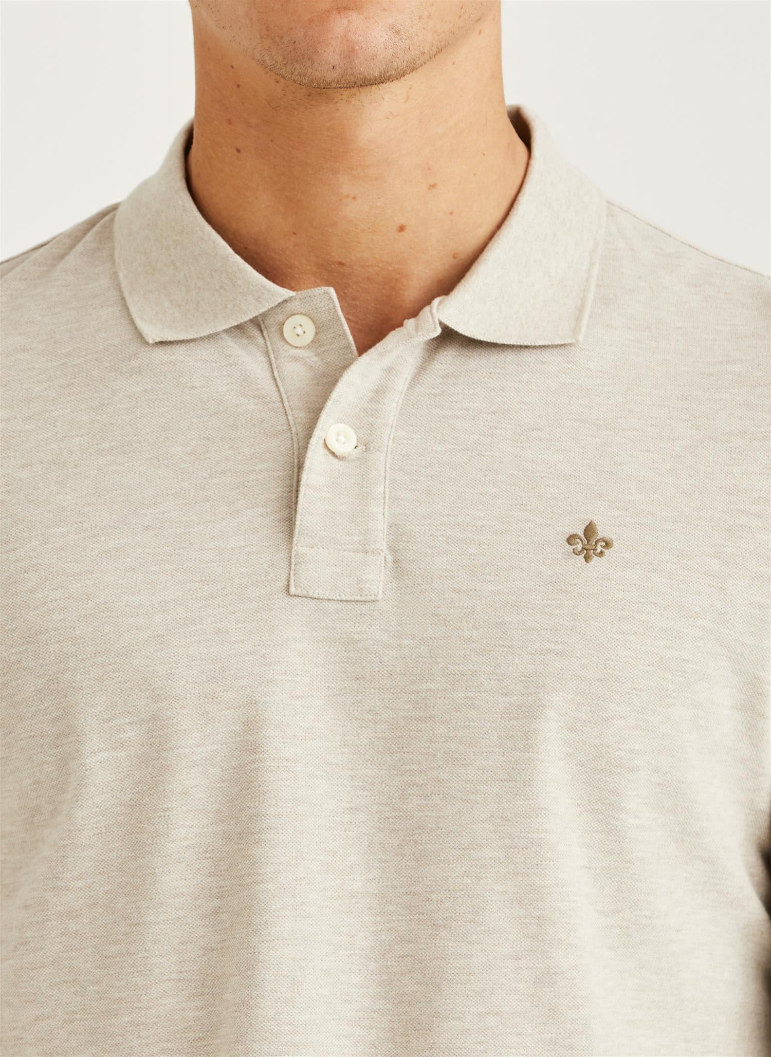 Camden LS Polo Shirt Khaki - Image 4