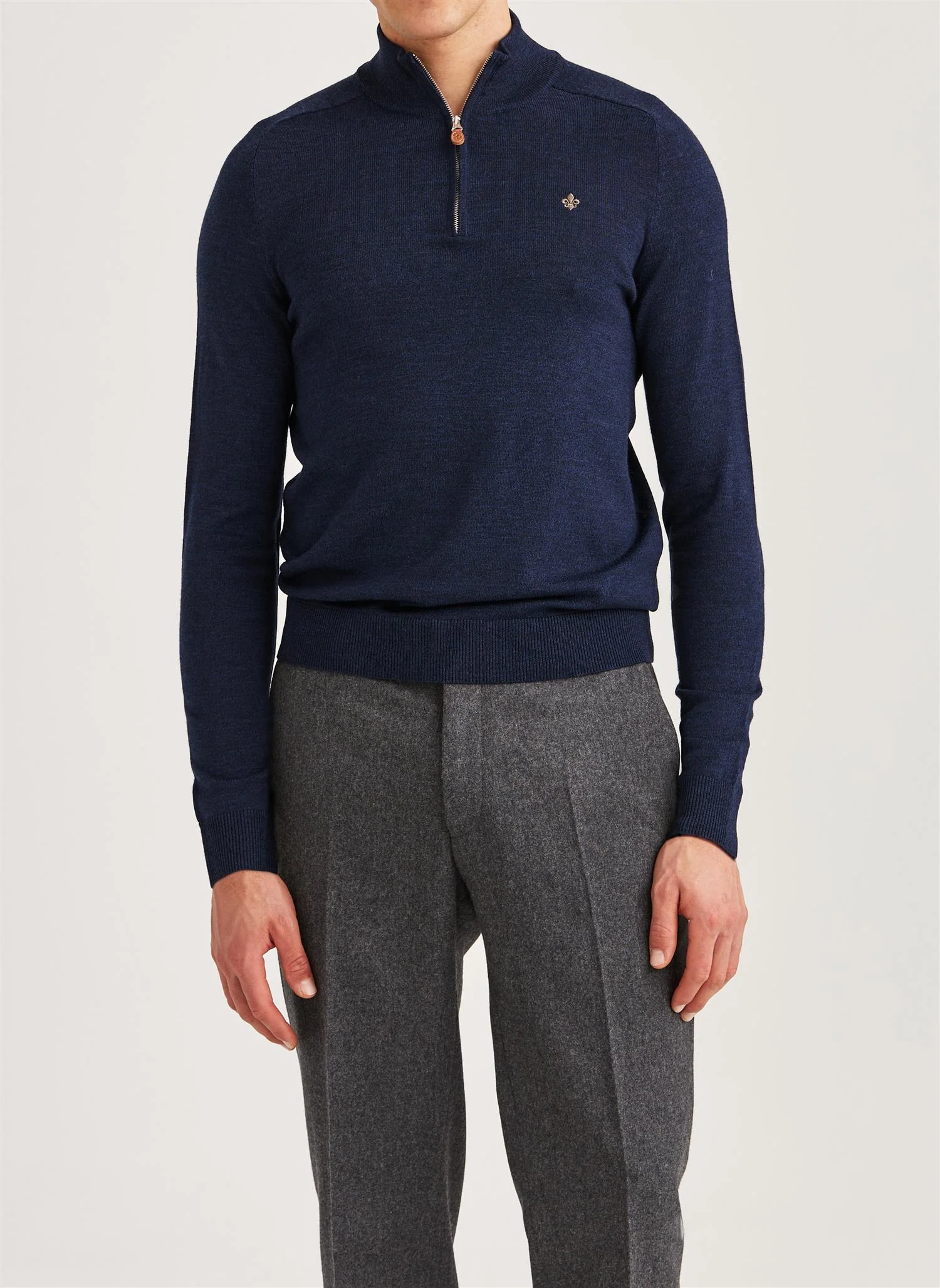 Merino John Zip Blue