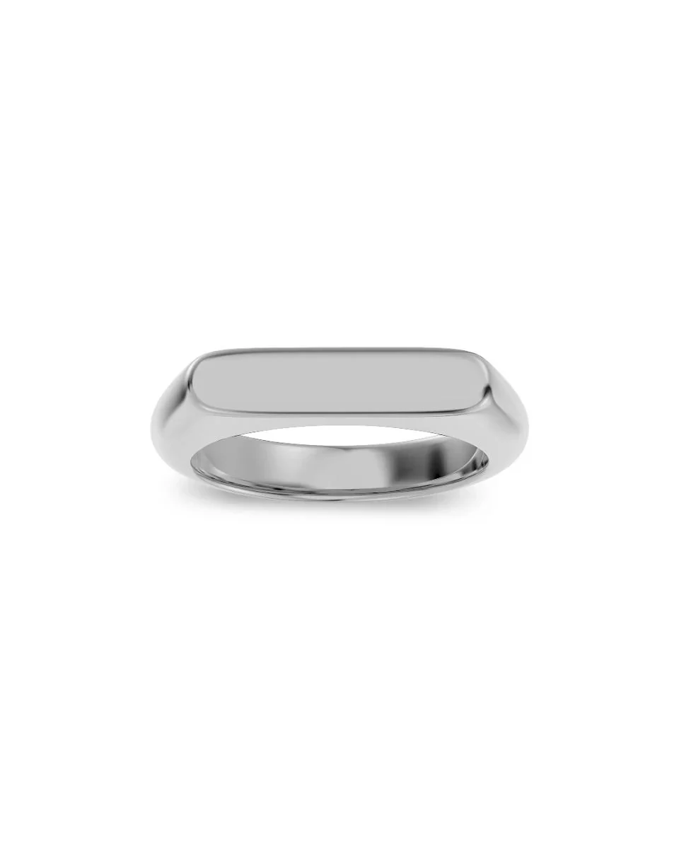 Charlie Signet Ring Steel Steel