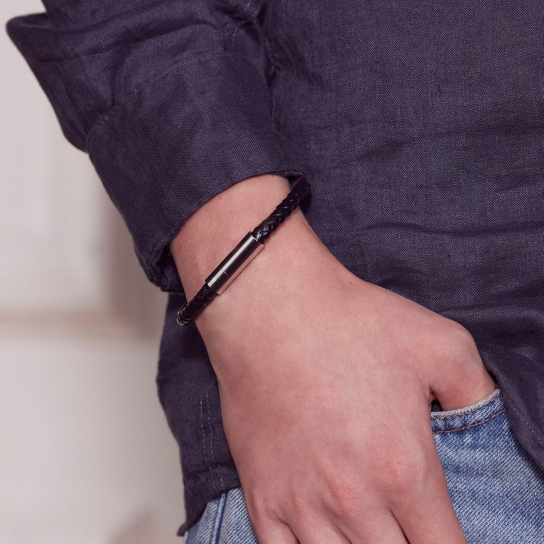 Franky Bracelet Leather Black Black - Image 3