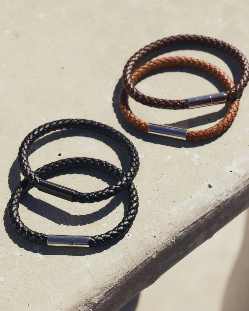 Franky Bracelet Leather Black Black - Image 4