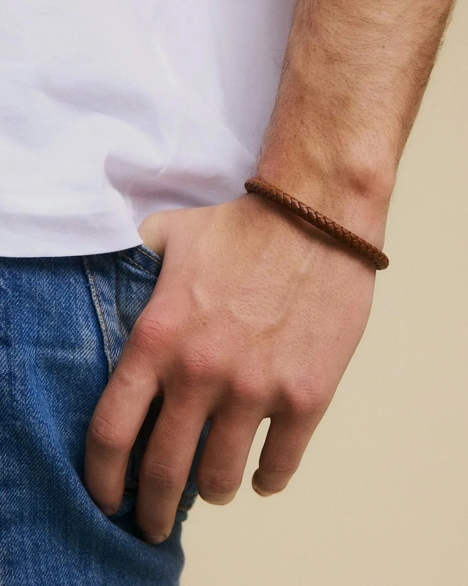 Franky Bracelet Leather Light Brown  Light Brown - Image 3