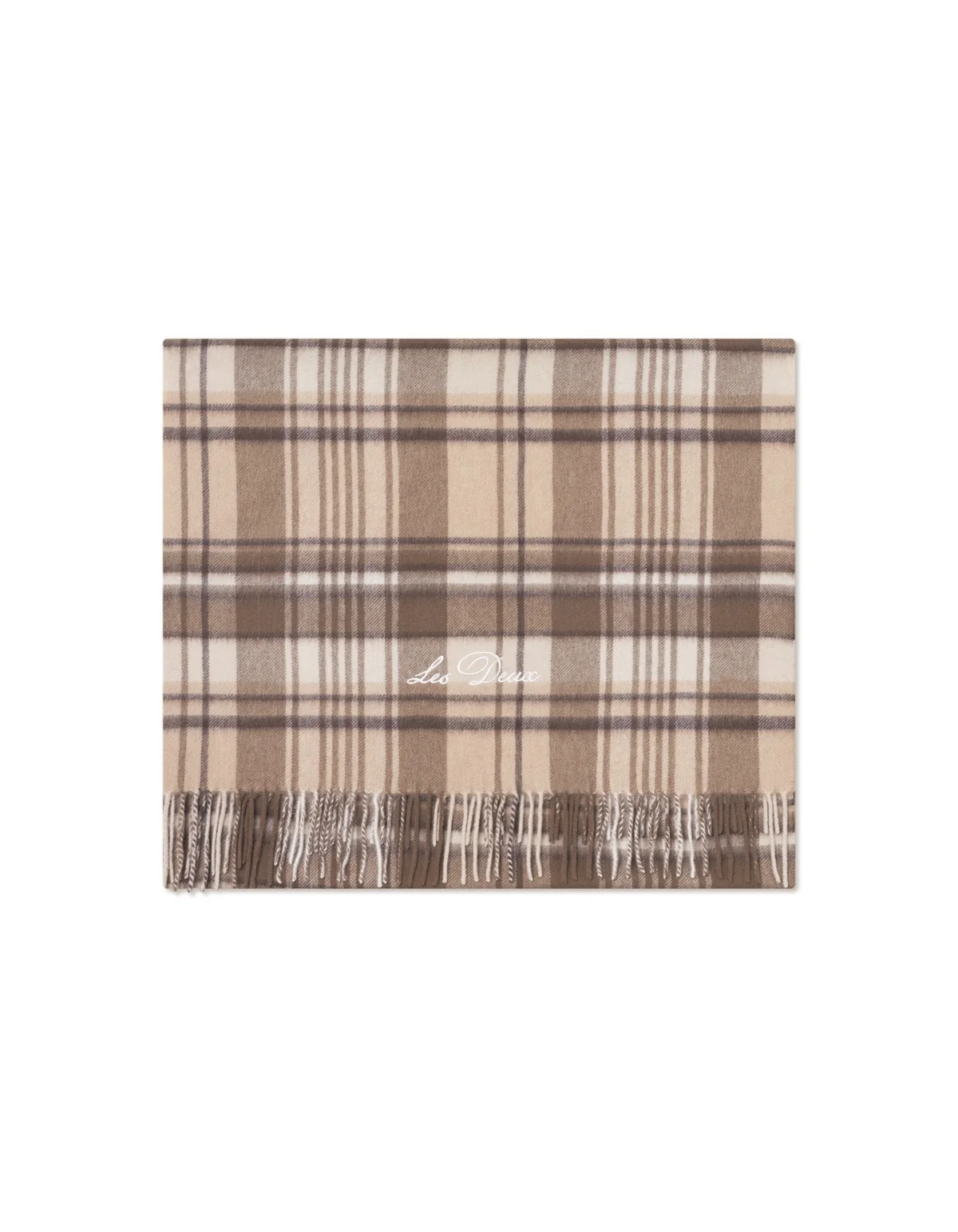 Les Deux Check Wool Scarf Irish Cream
