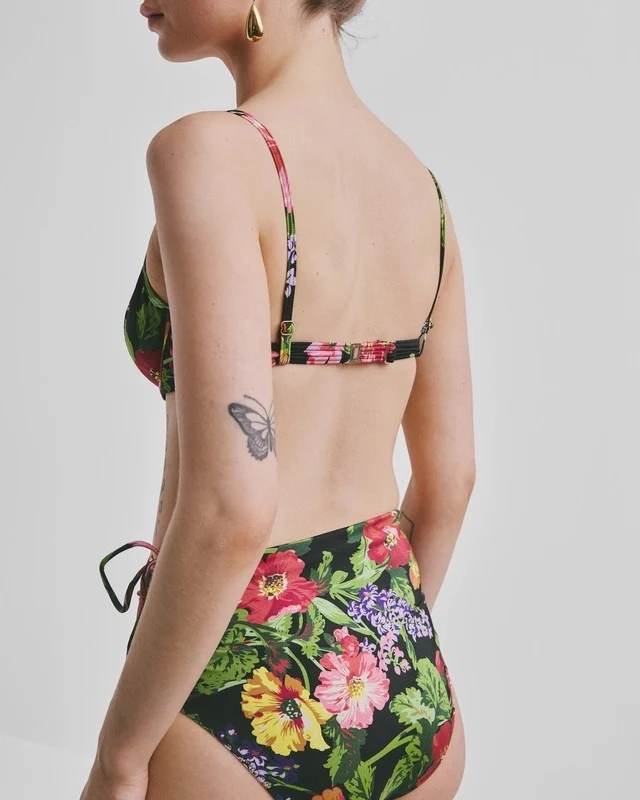 HIGH-WAISTED BIKINI BOTTOM  Midnight Bloom - Image 4