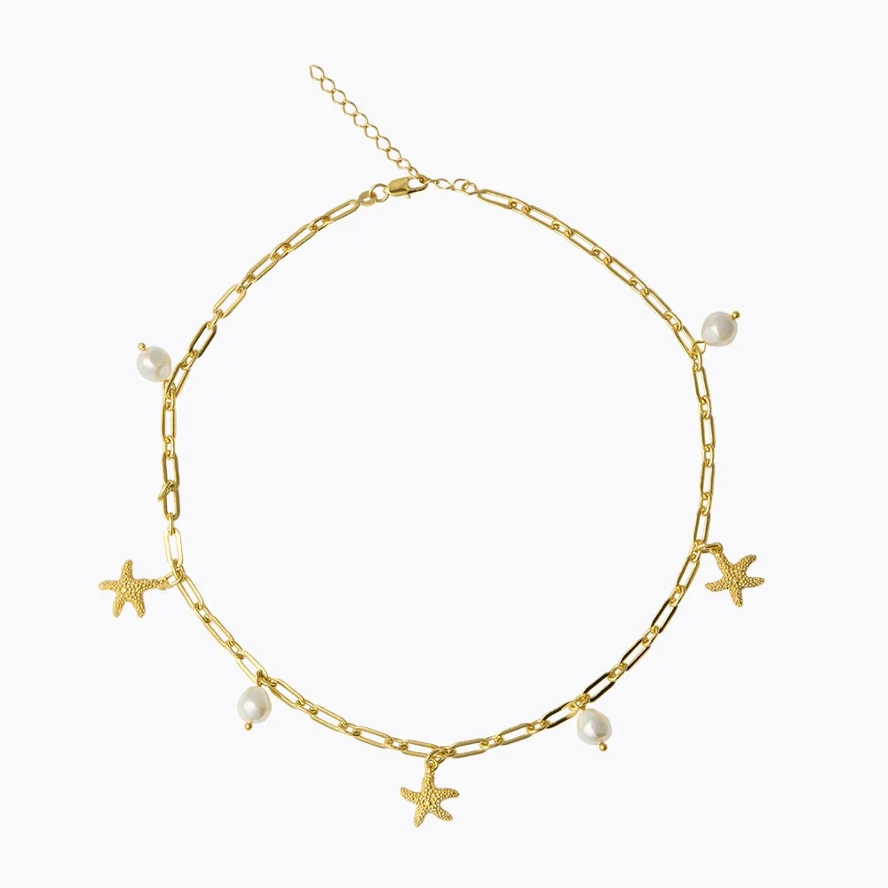 SEA STAR CHAIN NECKLACE PEARL Gull