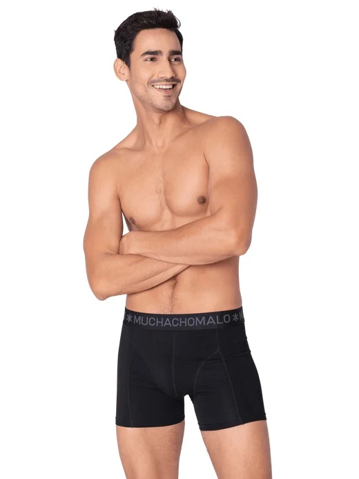 1010 Solid boxer 2pk 678  Black/Light Green - Image 2