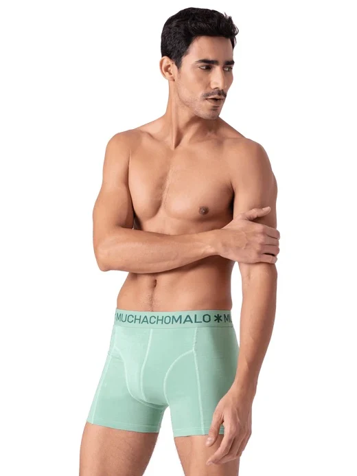 1010 Solid boxer 2pk 678  Black/Light Green - Image 3