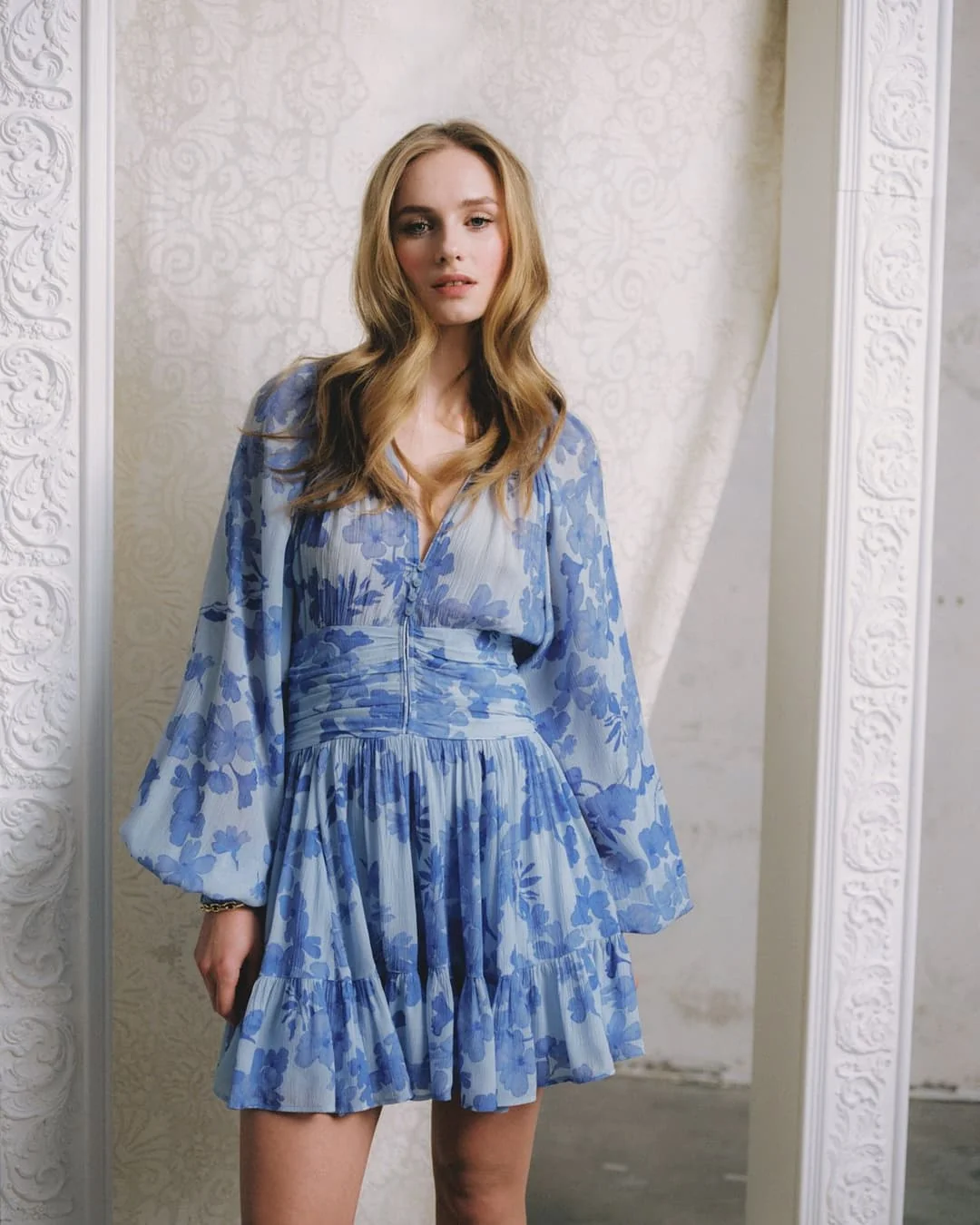 Chiffon Mini Dress Skye Blue