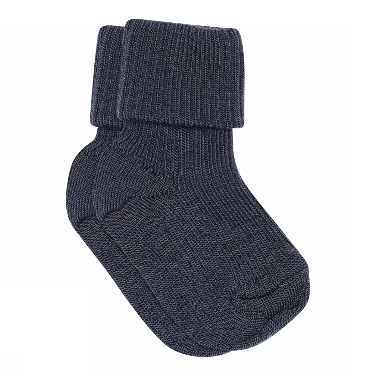 Wool rib baby socks Navy