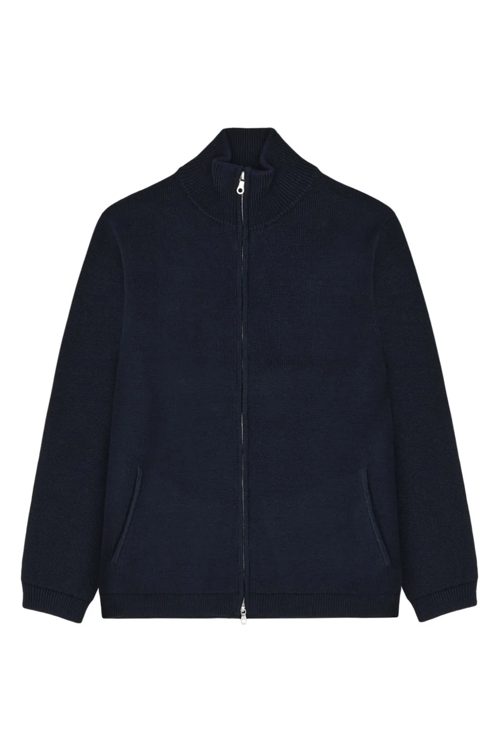Zipper Knit Cardigan Navy