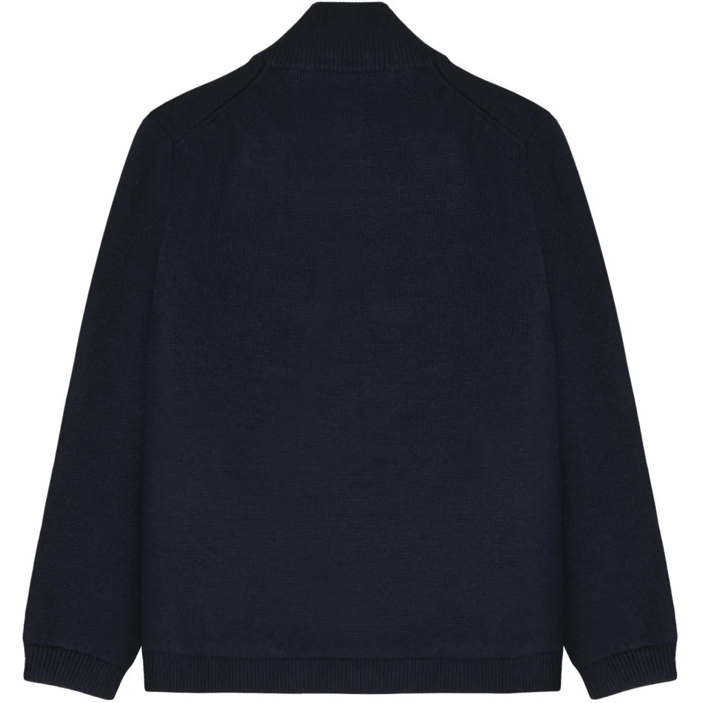 Zipper Knit Cardigan Navy - Image 2