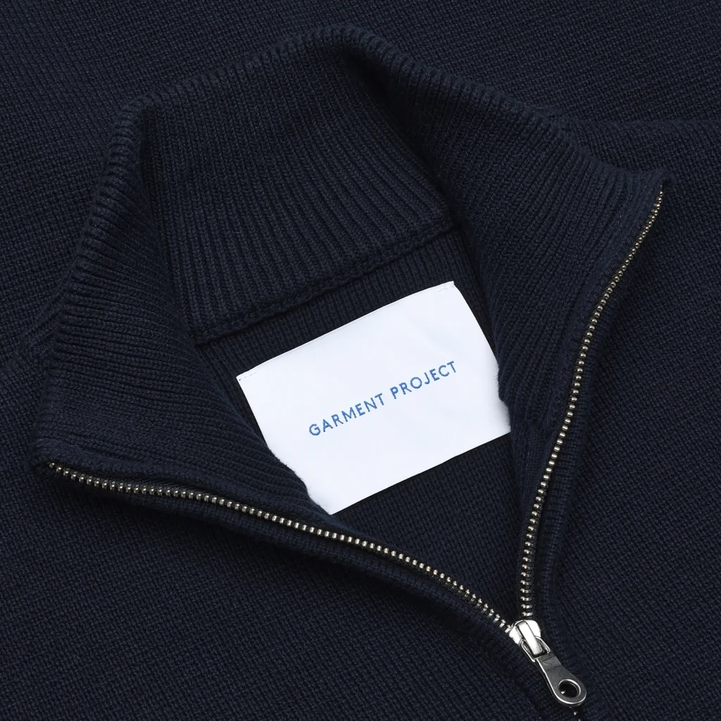 Zipper Knit Cardigan Navy - Image 3
