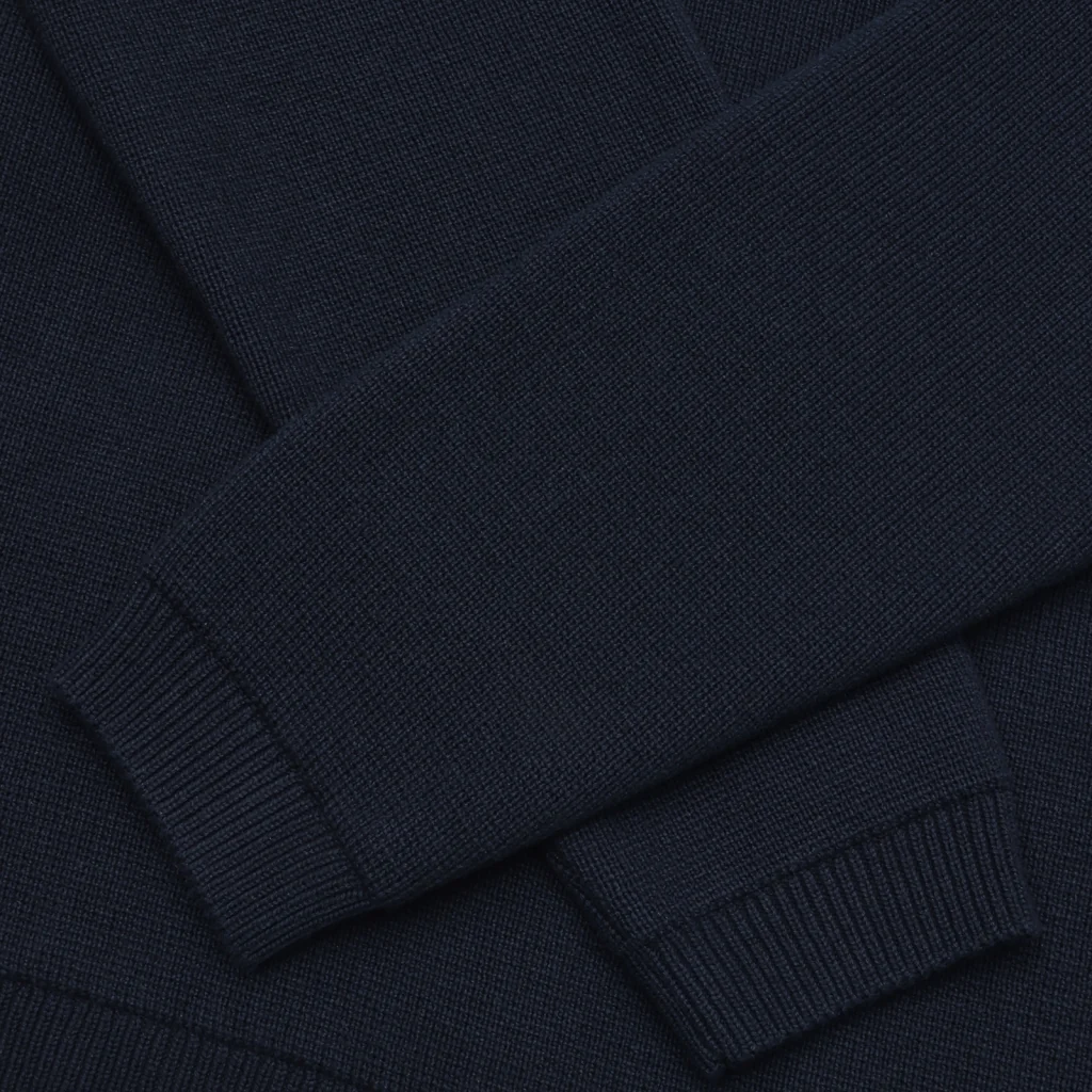 Zipper Knit Cardigan Navy - Image 4
